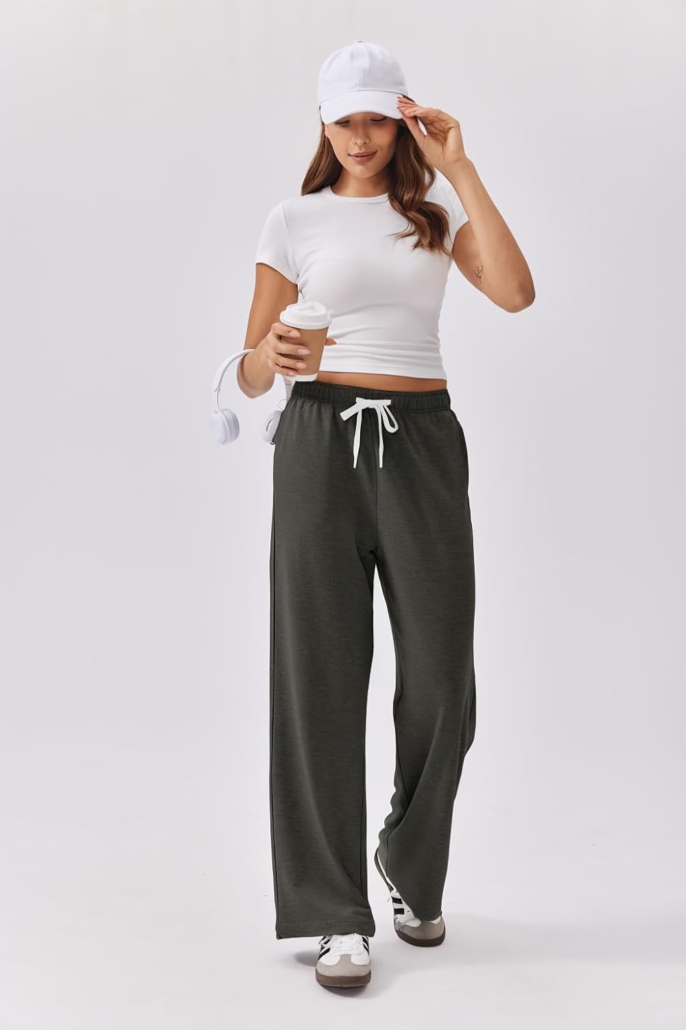 Detalle de PINSPARK Women's Straight Leg Joggers with Pockets: Casual Comfort for Every Day