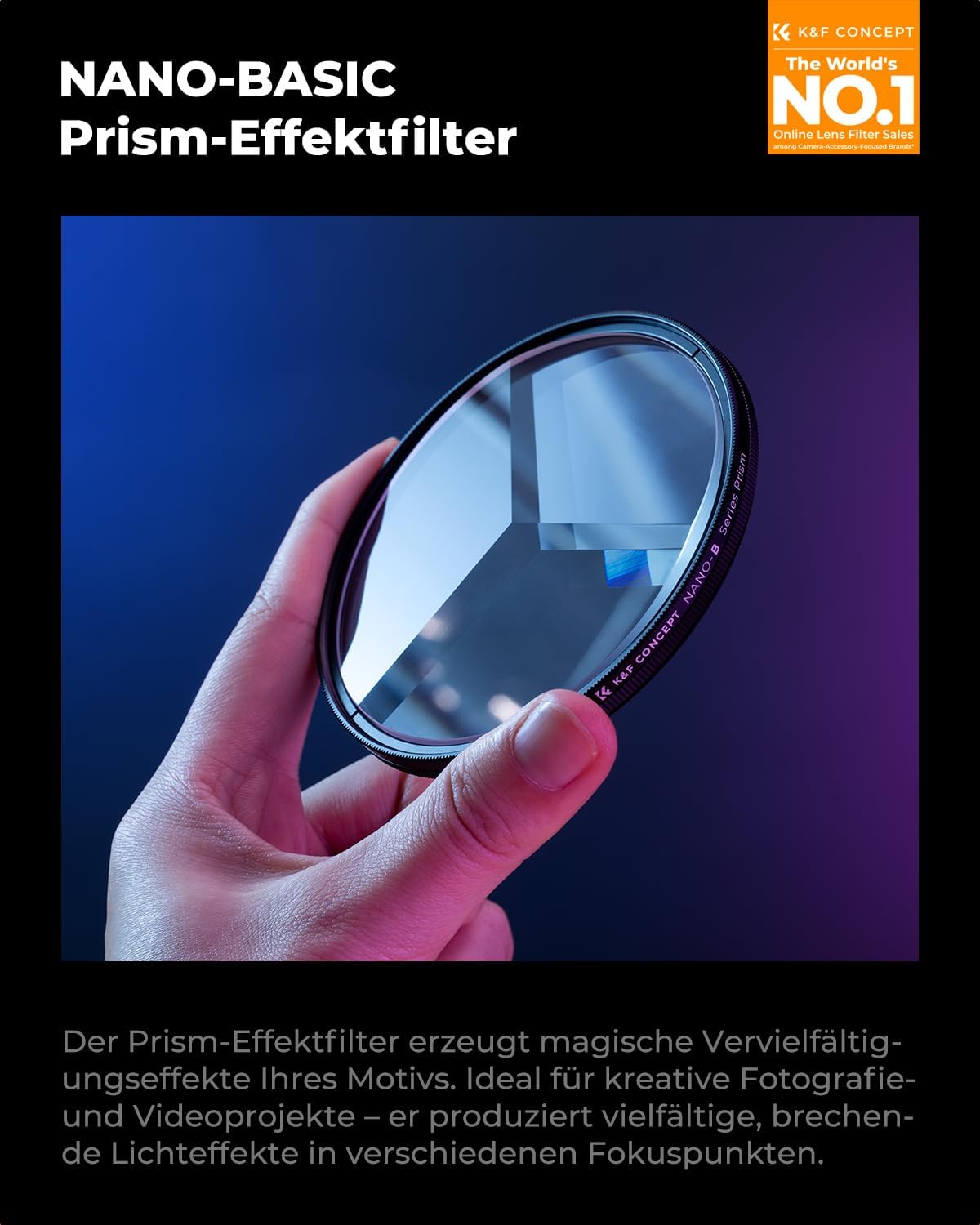 Thumbnail 1 de K&F CONCEPT 67mm Kaleidoskop Prisma Filter – Nano-B Serie