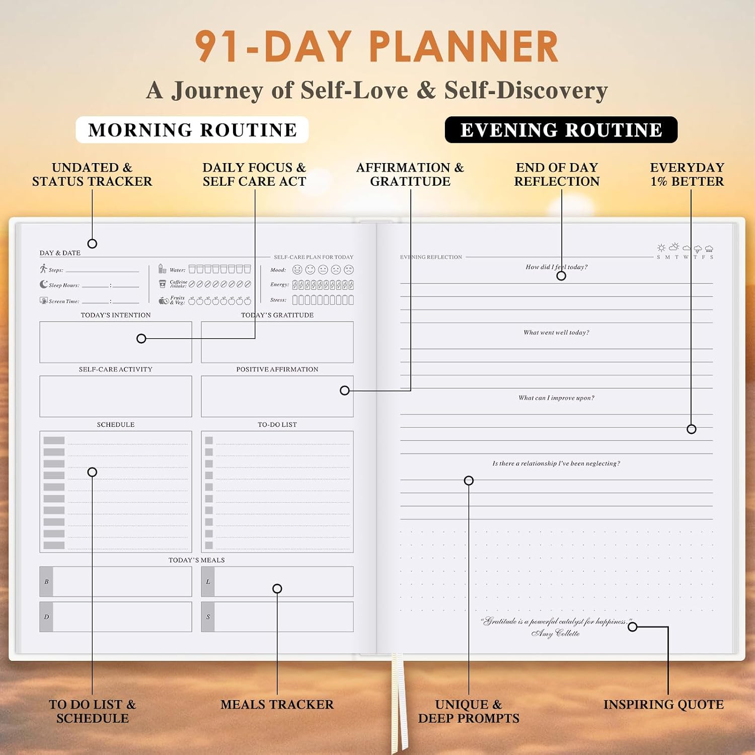 Detalle de Lanpn Self Care Journal for Women: 91-Day Guided Journal for Mindfulness and Self-Love