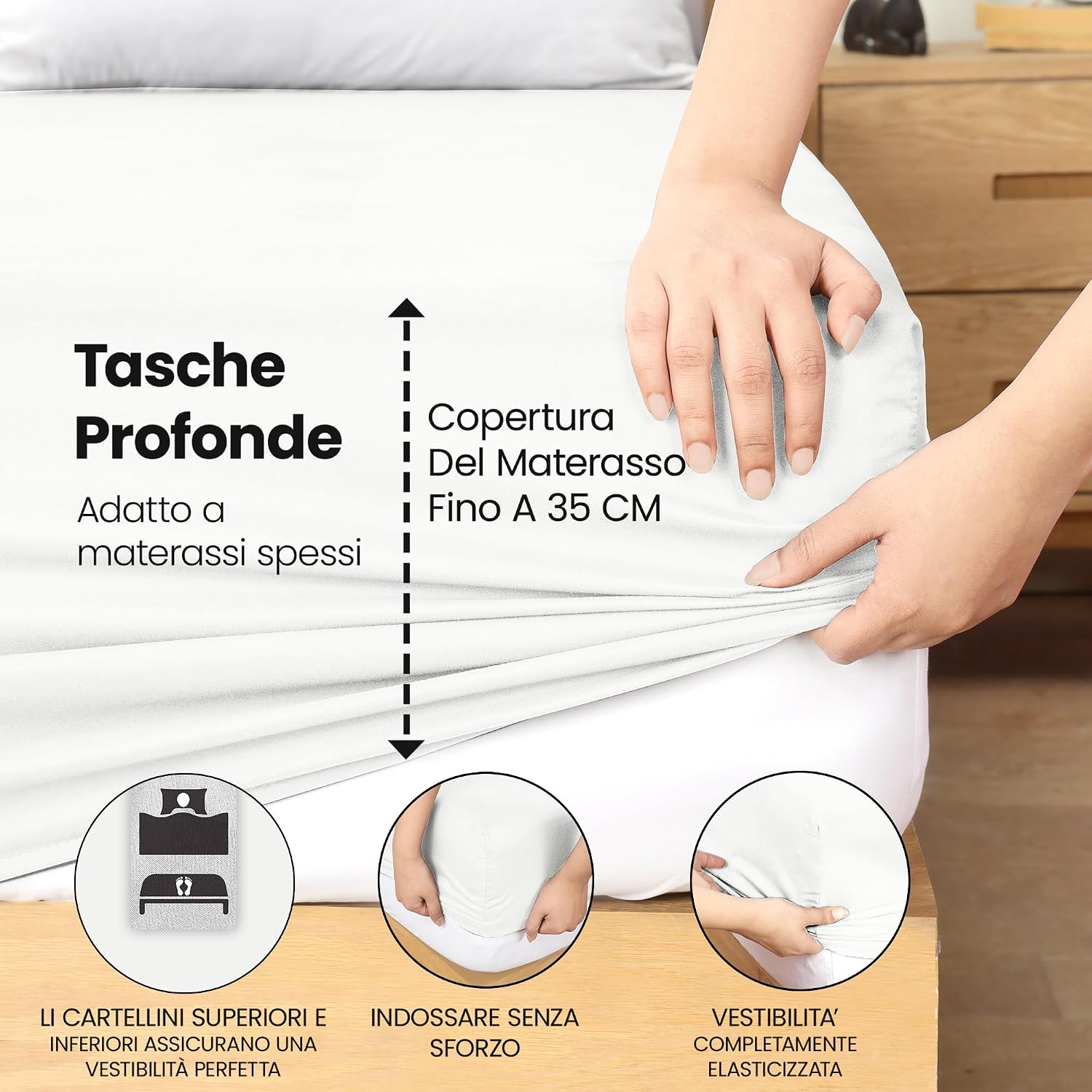 Thumbnail 4 de Utopia Bedding Lenzuolo con Angoli 160x200cm