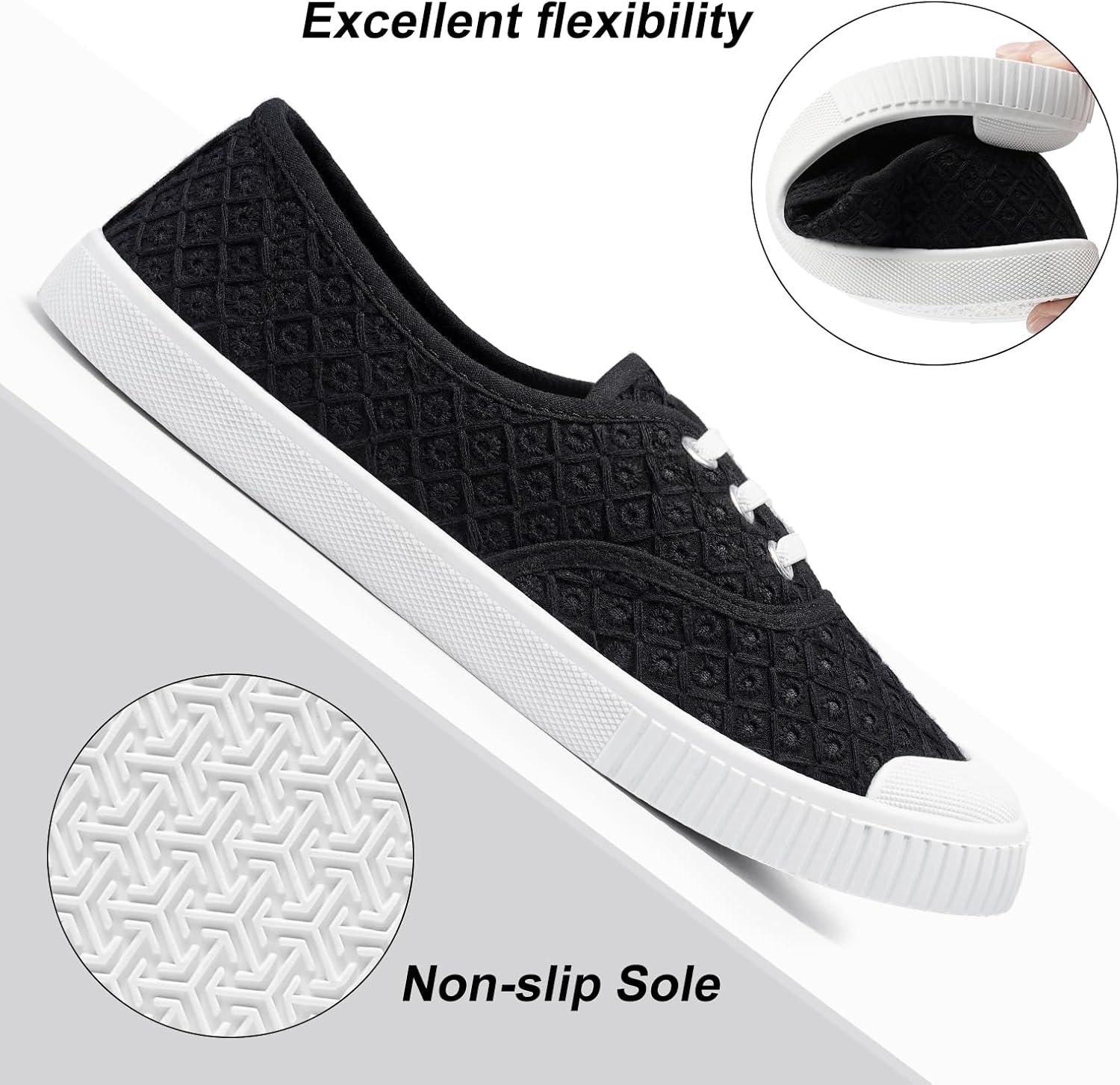 Thumbnail 4 de Harvest Land Womens Canvas Shoes Low Top Flat Trainers