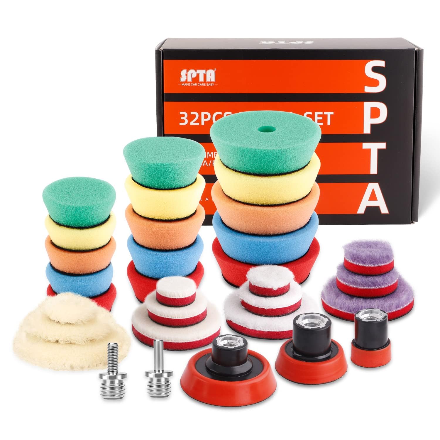 Detalle de SPTA XBP123M58 Mini Car Polishing Pad Kit, 1-, 2- and 3-Inch Pads
