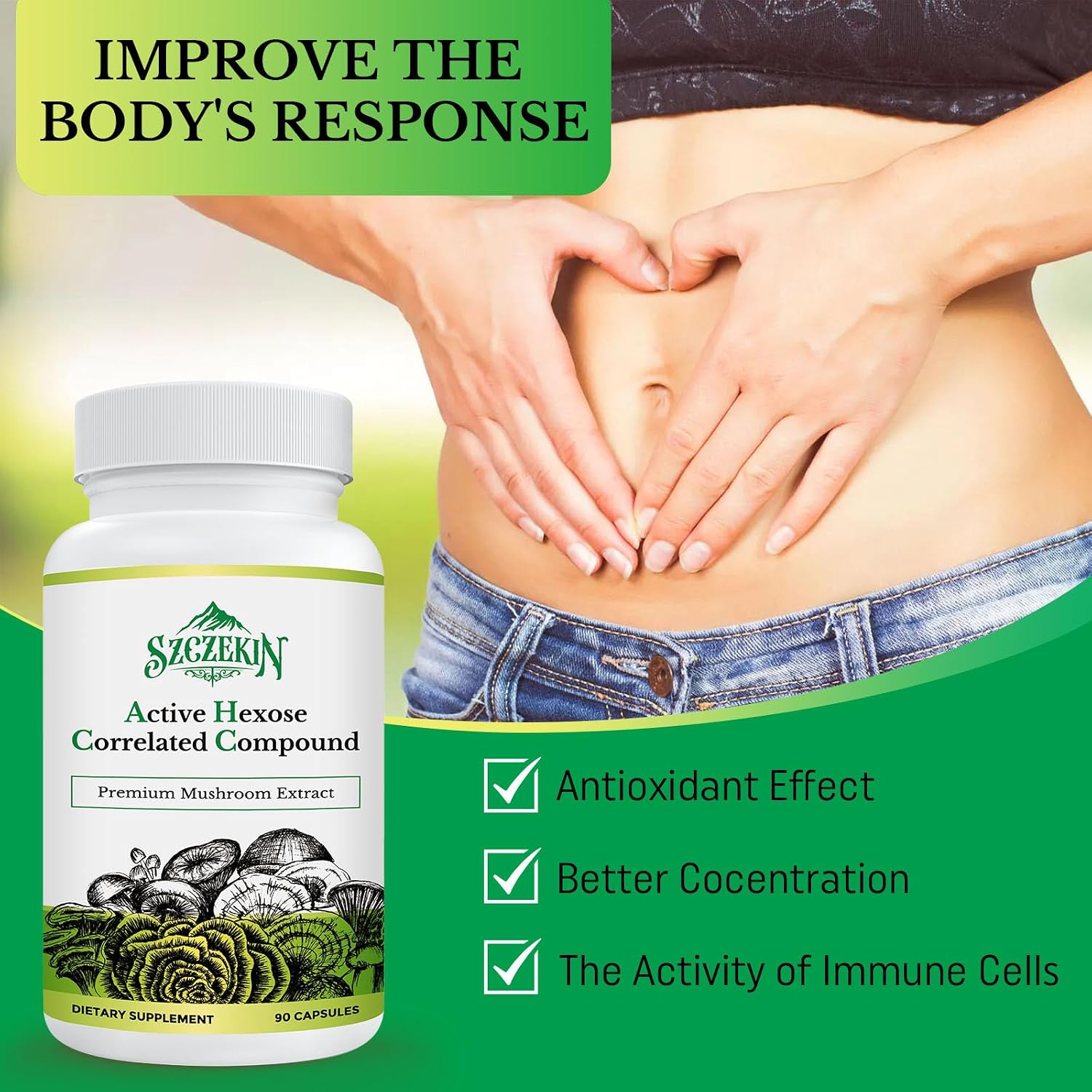 Detalle 2 de SZCZEKIN AHCC Mushroom Supplement 1500 mg