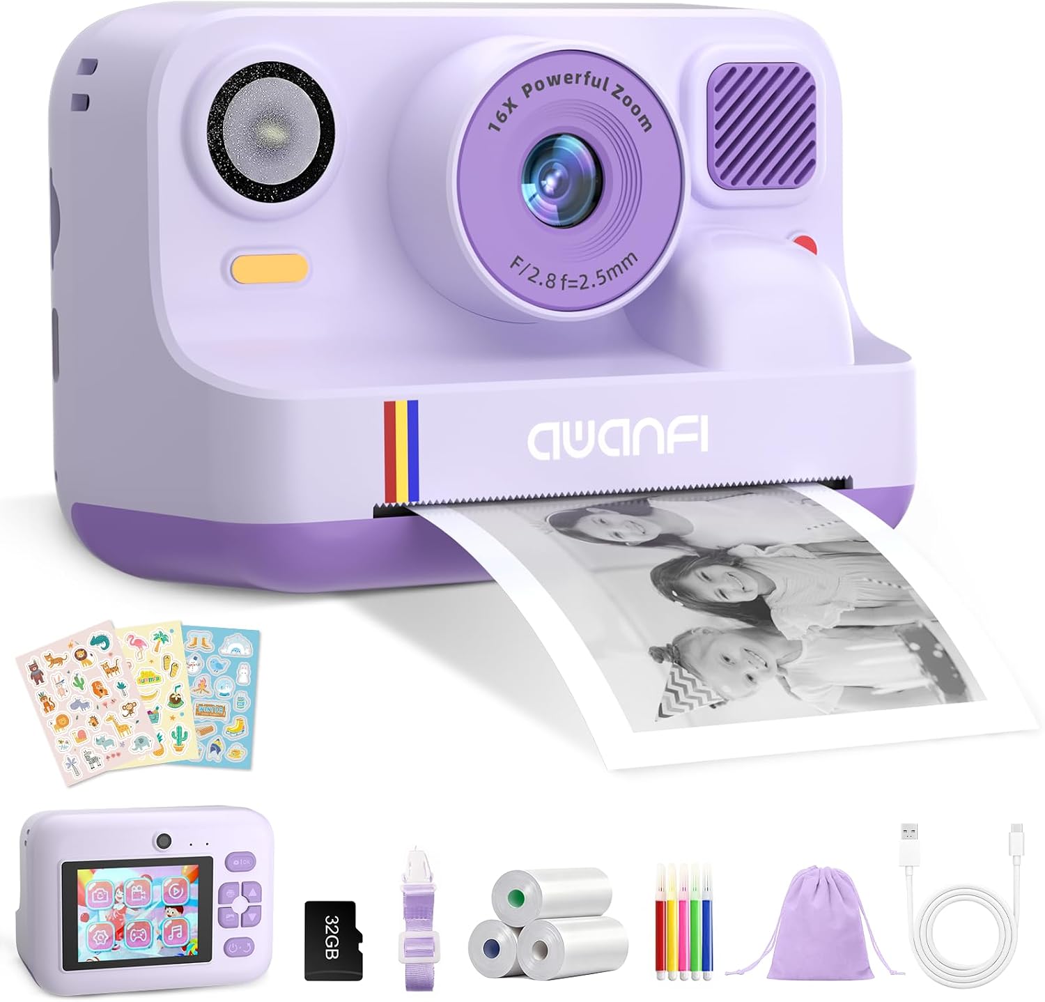 Detalle de AWANFI Camara Fotos Infantil 2,4" 1080P
