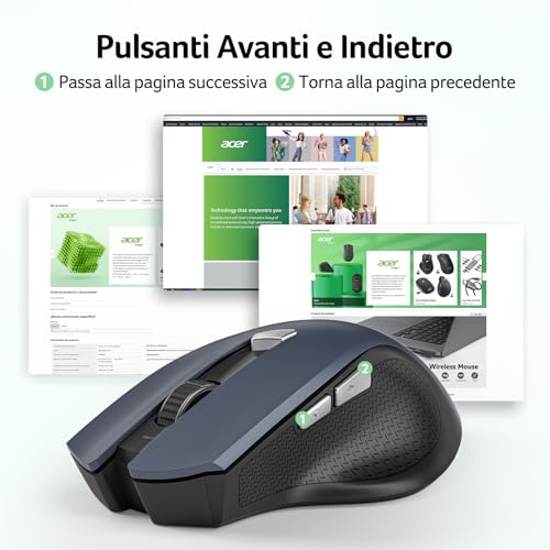 Thumbnail 4 de Acer Mouse Wireless Ergonomico 1600 DPI Regolabile: Comfort, autonomia e praticità