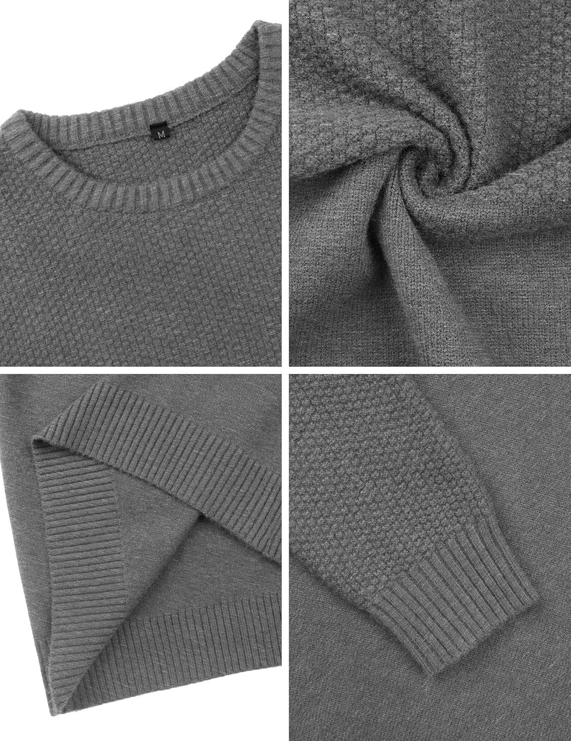Thumbnail 4 de MLANM Men's Crew Neck Knitted Jumper – Soft, Lightweight Yet Warm Casual Pullover