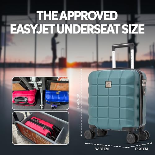 Detalle de ATX Luggage EasyJet 45x36x20 Underseat Cabin Suitcase – Forest Green, 17.5 Inches