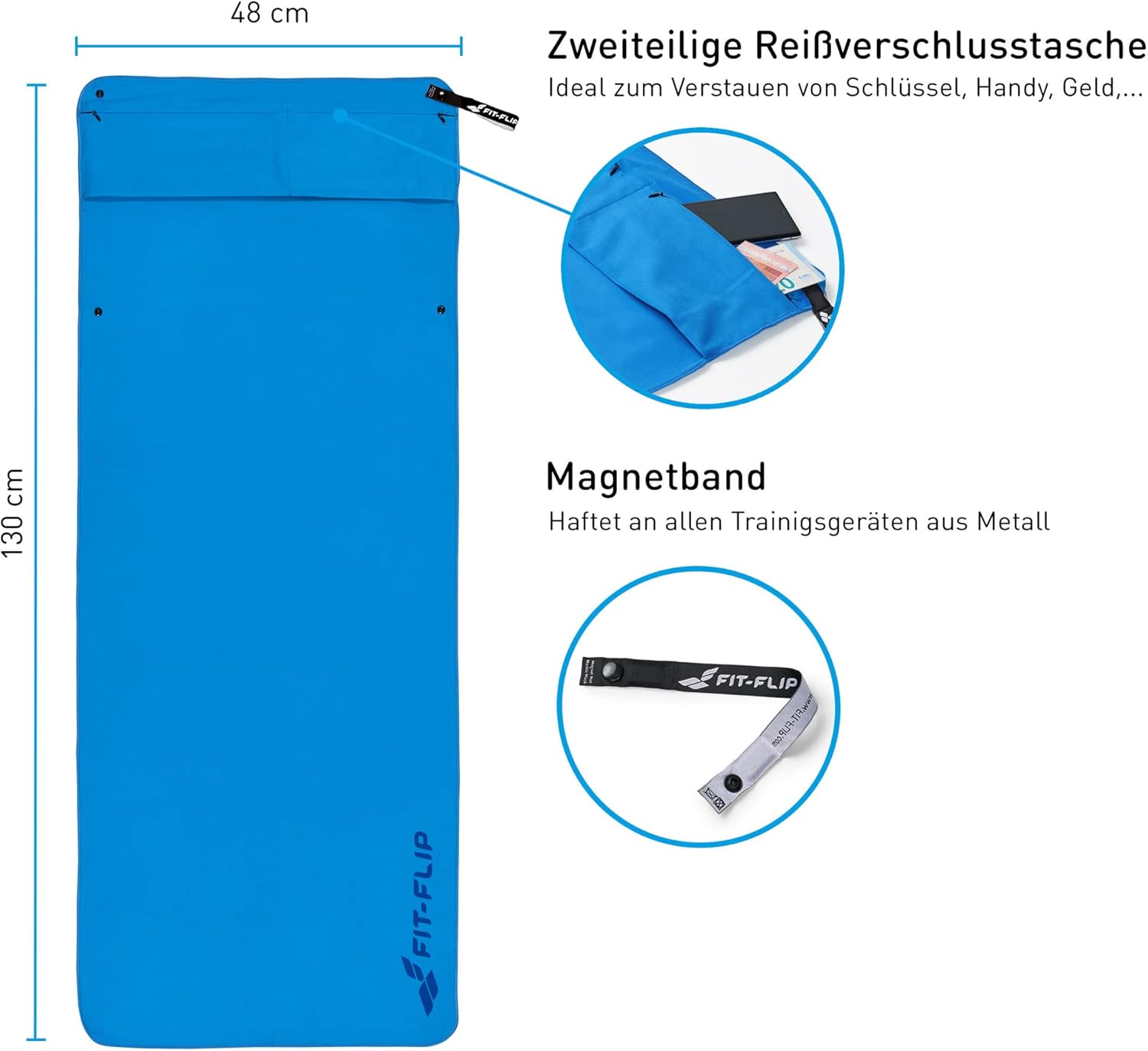 Detalle 2 de Fit-Flip Serviette microfibre 130 x 48 cm
