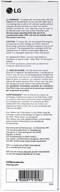 Thumbnail 2 de LG LT1000P Replacement Refrigerator Water Filter (6 Month / 200 Gallon Capacity) – NSF42/53/401