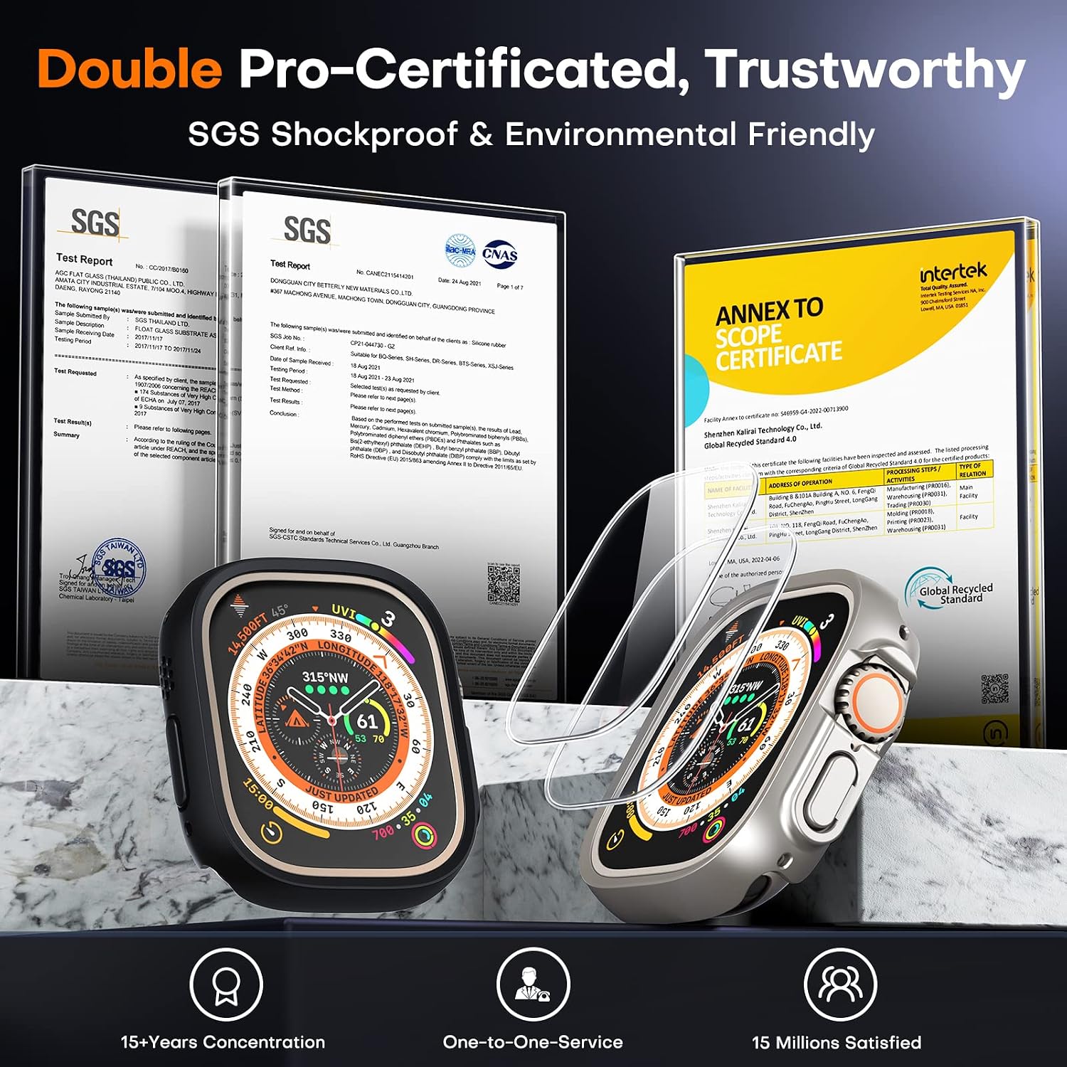 Thumbnail 5 de TOCOL 2 Pack Apple Watch Ultra 49mm screen protector and case