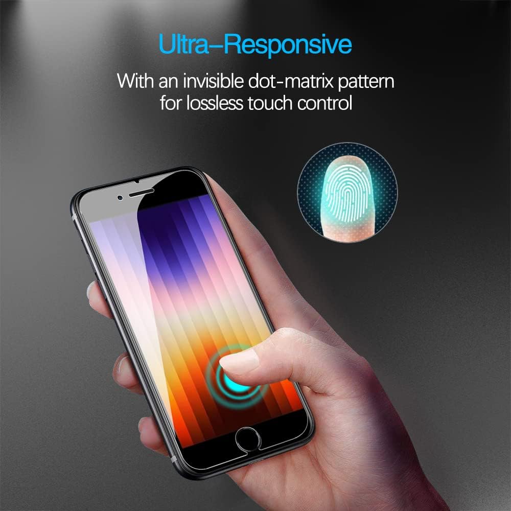 Detalle de Fotbor iPhone SE 2020/2022 Privacy Screen Protector, 9H Tempered Glass, 2-Pack