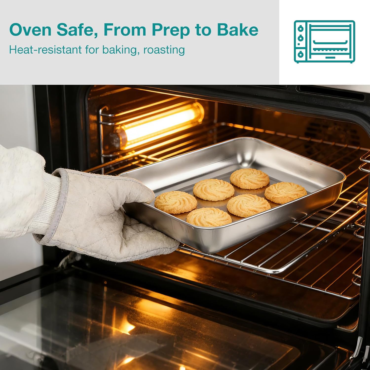 Thumbnail 5 de VINATO Set 3 vassoi acciaio inox 25,5x20x4,5 cm