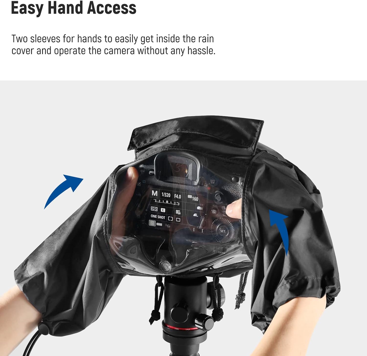 Thumbnail 3 de NEEWER Camera Rain Cover (Small) PB003 – nylon waterproof raincoat for DSLR/mirrorless cameras and lenses up to 200mm