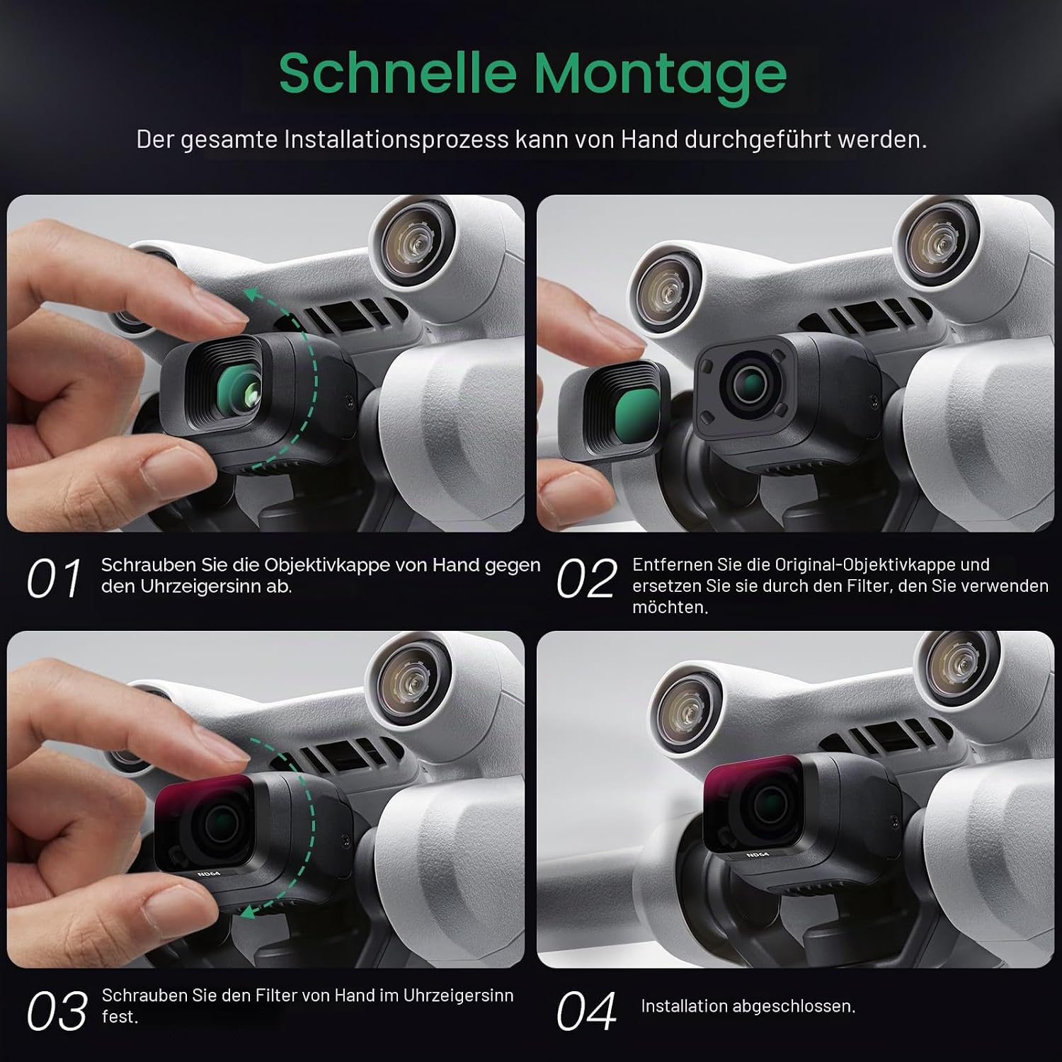 Thumbnail 6 de MINGVEN Mini 3 ND-Filter-Set – Kompatibel mit DJI Mini 3 / Mini 3 Pro, 6 Stück (CPL, Natural Night, ND16, ND32, ND64, ND256)