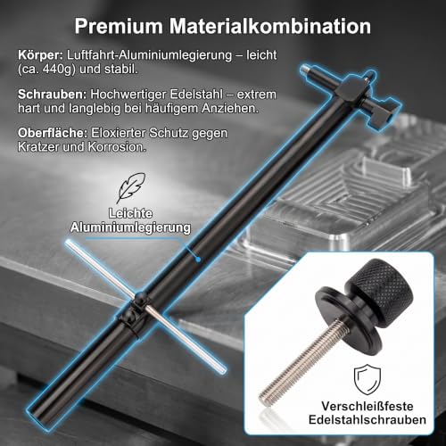 Detalle de PETSTIBLE Lenker-Symmetrie-Einsteller – präzises Ausrichtungswerkzeug für Fahrradhebel (schwarz)