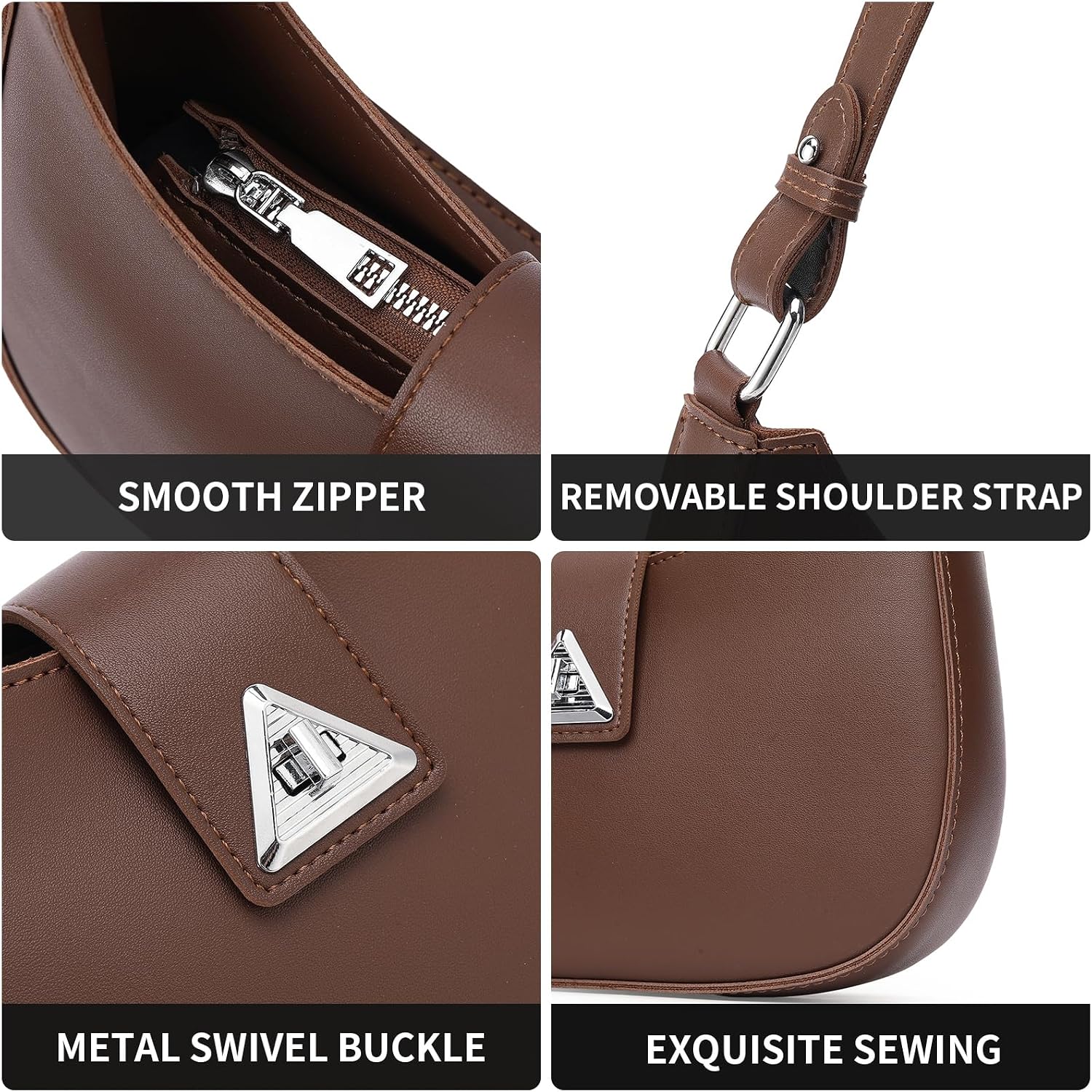 Detalle de GOIACII Tote Hobo Bag for Women – Classic Crescent Crossbody-Style Handbag in PU Leather