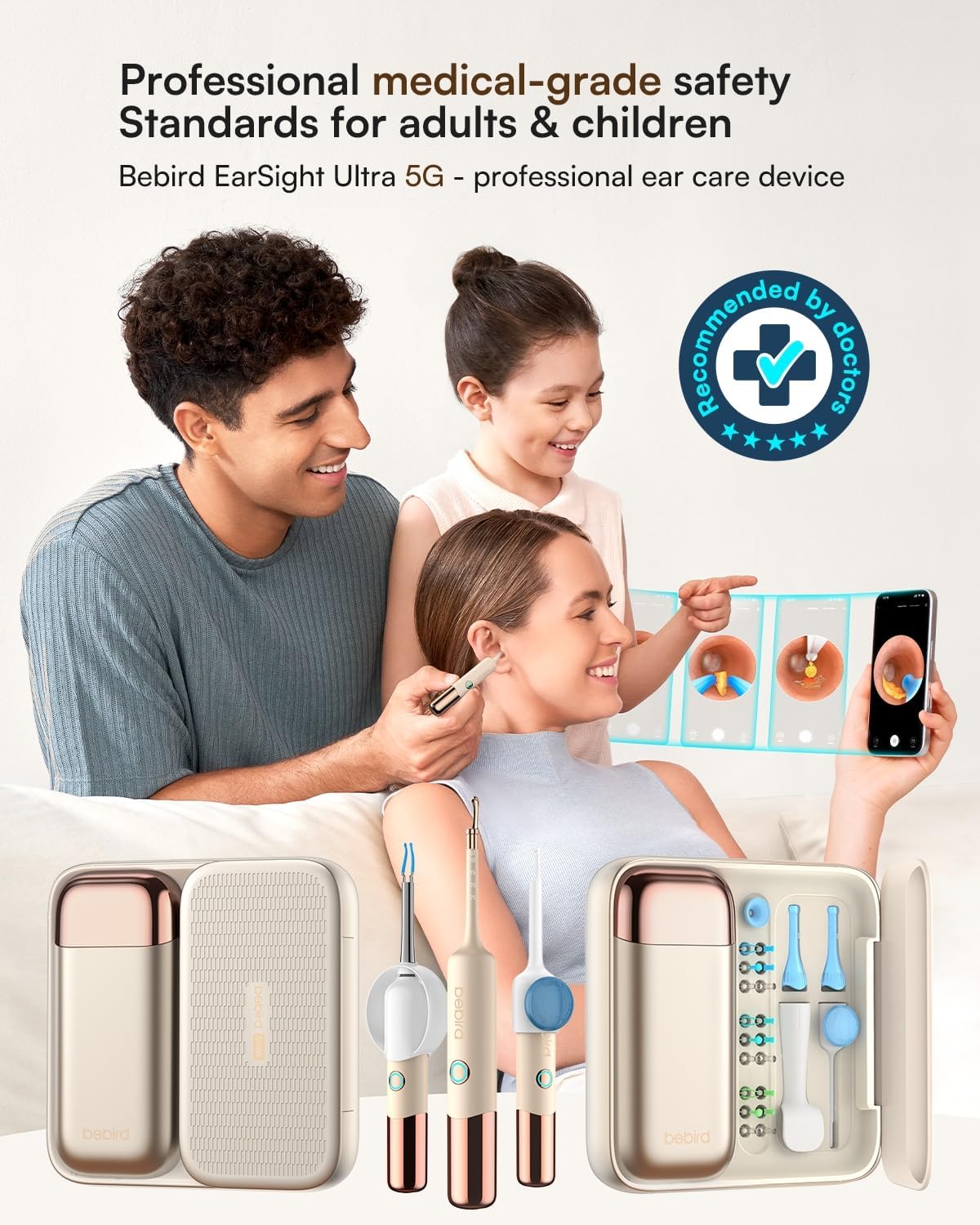 Detalle de Bebird Earsight Ultra Ear Wax Removal Kit with 2K HD Camera (Wireless, 90-Minute Battery)