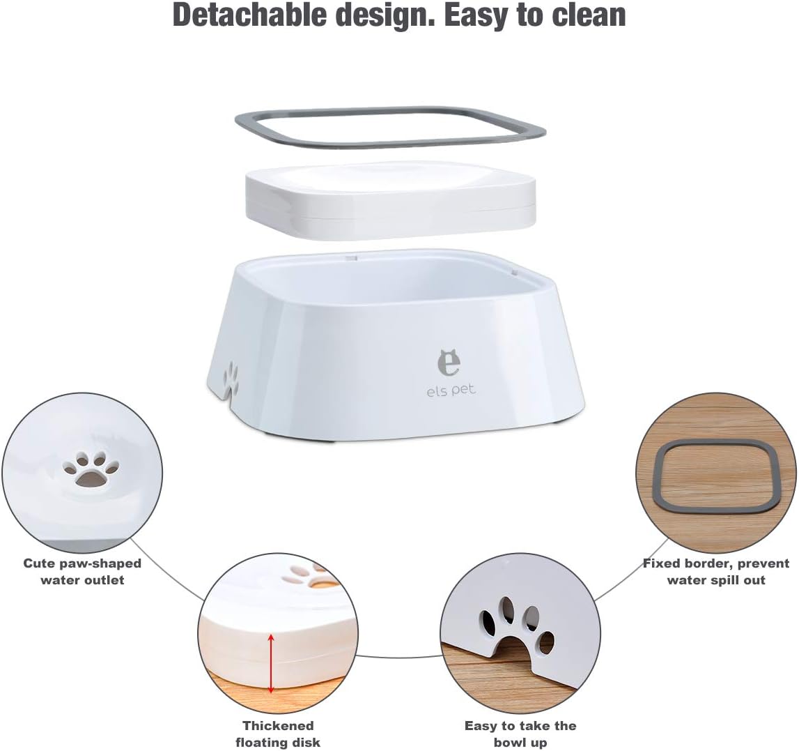Thumbnail 2 de Dog Water Bowl Splash-Free 1.5L White