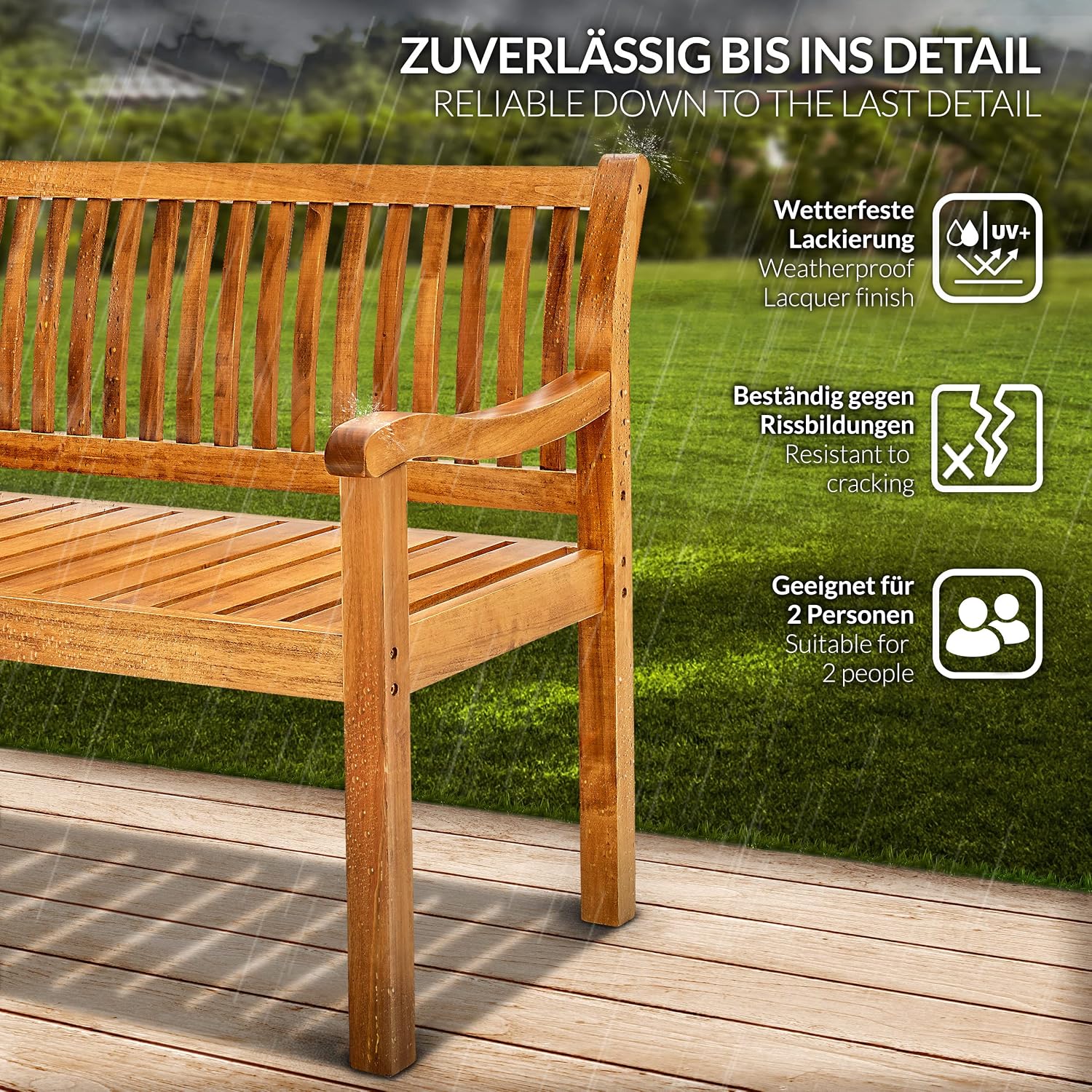 Thumbnail 6 de tillvex TVGTB06 houten tuinbank 150 cm van massief populierenhout