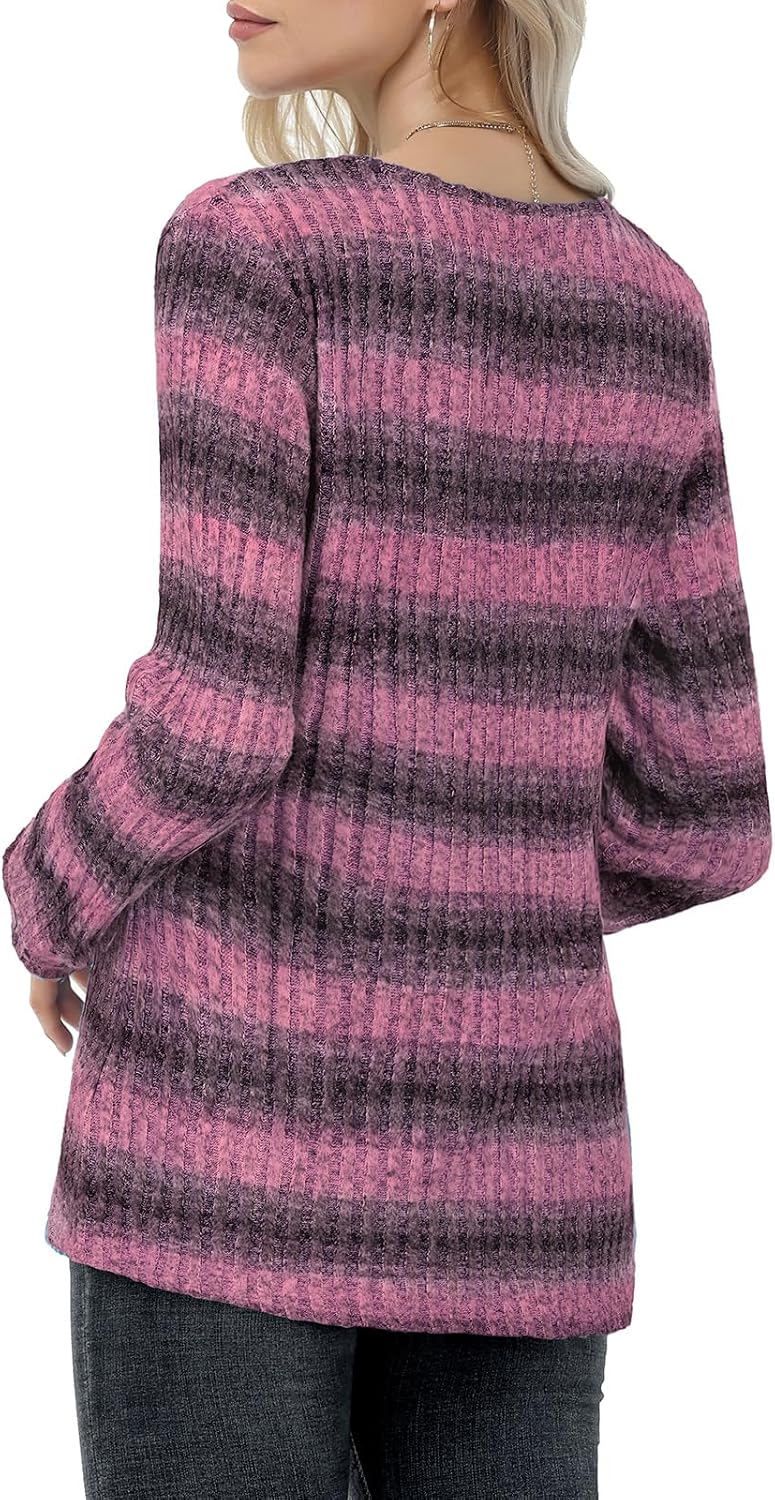 Detalle 2 de Leichter Strickpullover Henley mit Knöpfen
