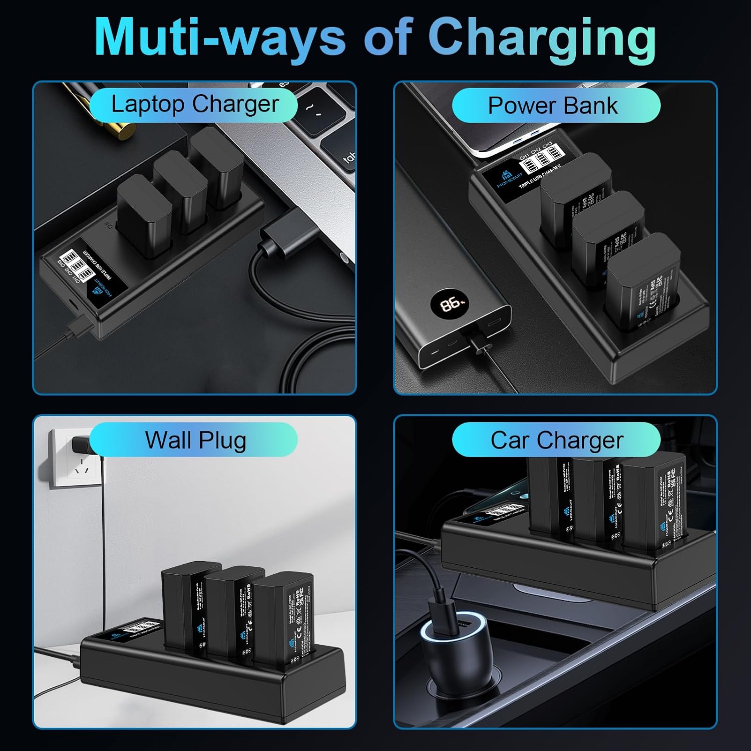 Thumbnail 5 de Homesuit NP-FW50 1300mAh battery 3-pack for Sony cameras