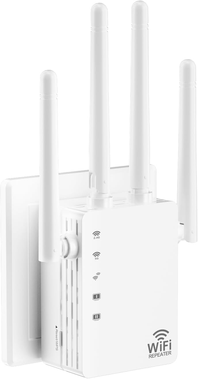 Detalle de 1200Mbps Dual Band WiFi Extender with 360° Coverage and 105-Device Support
