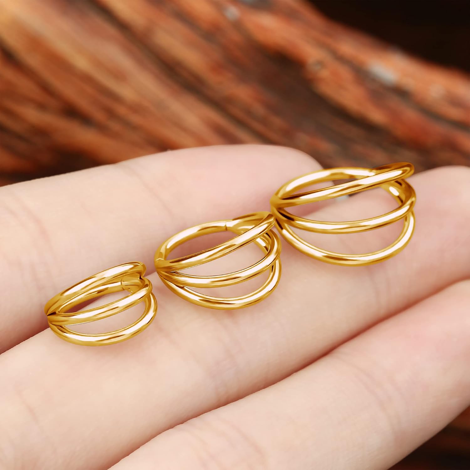 Detalle 2 de OUFER Body Piercing boucles d’oreilles hélix en acier chirurgical 316L (16 g) avec anneau segment à charnière
