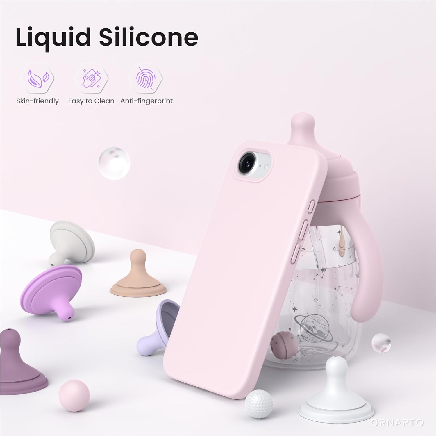 Thumbnail 2 de ORNARTO iPhone 16e Case 6.1" Liquid Silicone