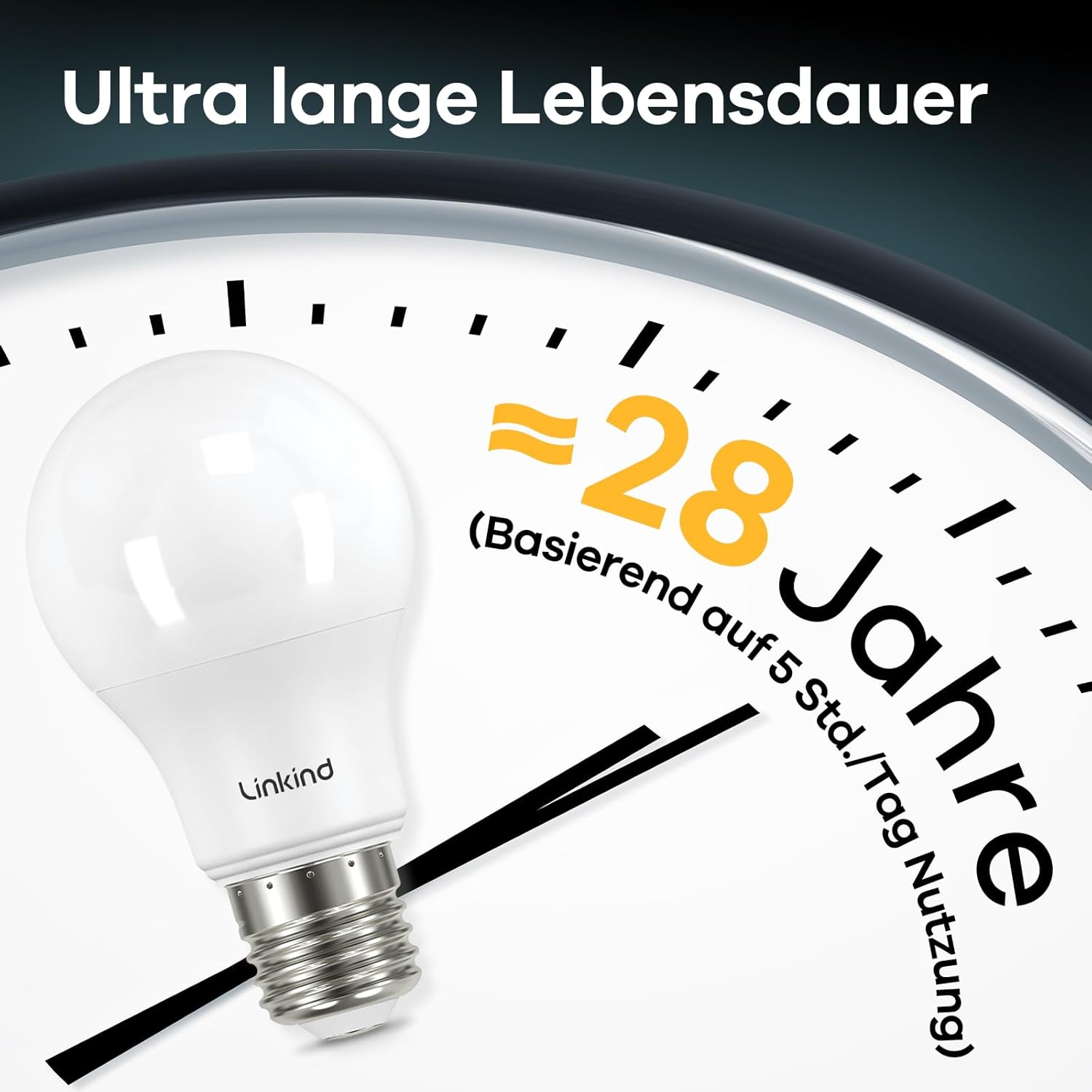 Thumbnail 6 de Linkind Ultraeffiziente E27 LED-Lampe Matt A60, 3,8W (entspricht 60W), 4000K, 806 lm, 200° – 6er-Set, nicht dimmbar