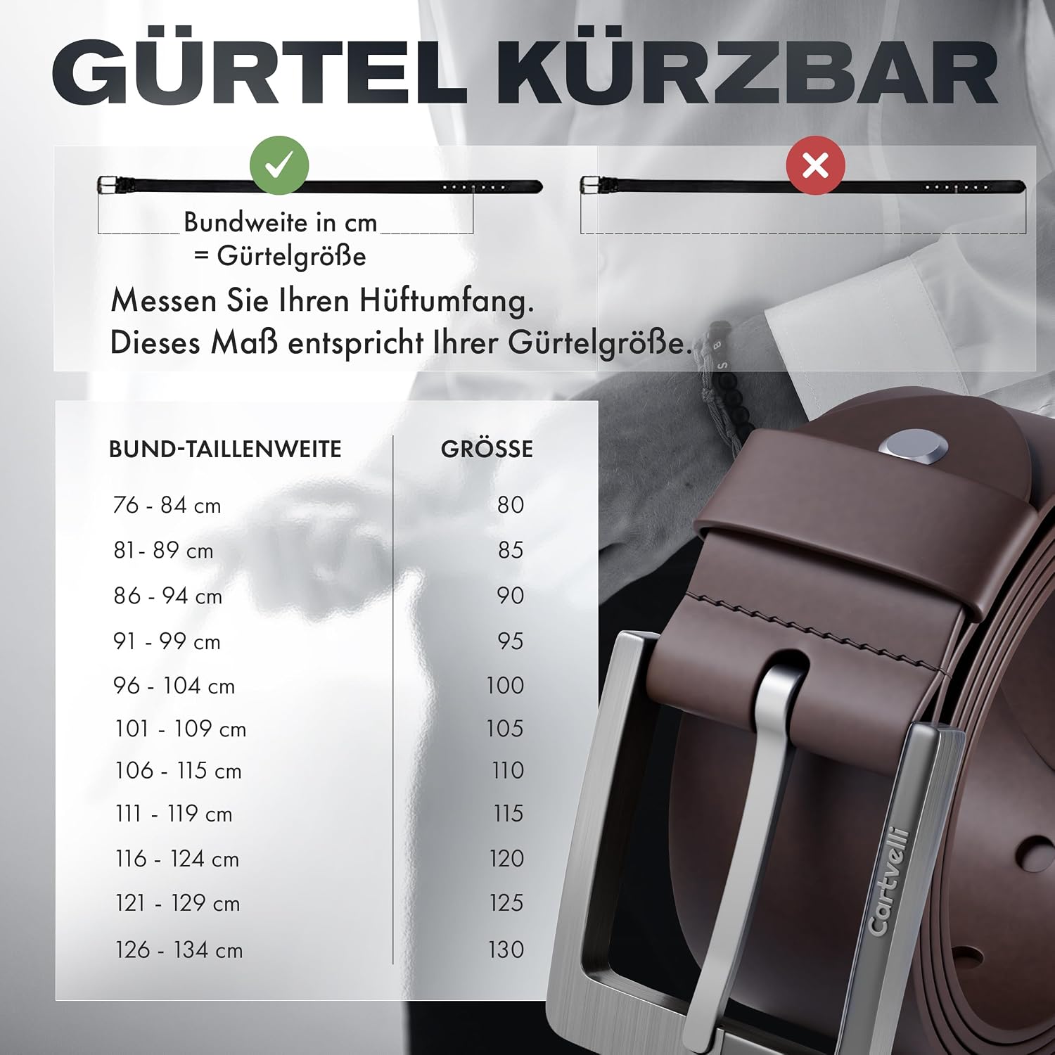 Thumbnail 5 de Cartvelli Premium Ledergürtel Herren 40mm