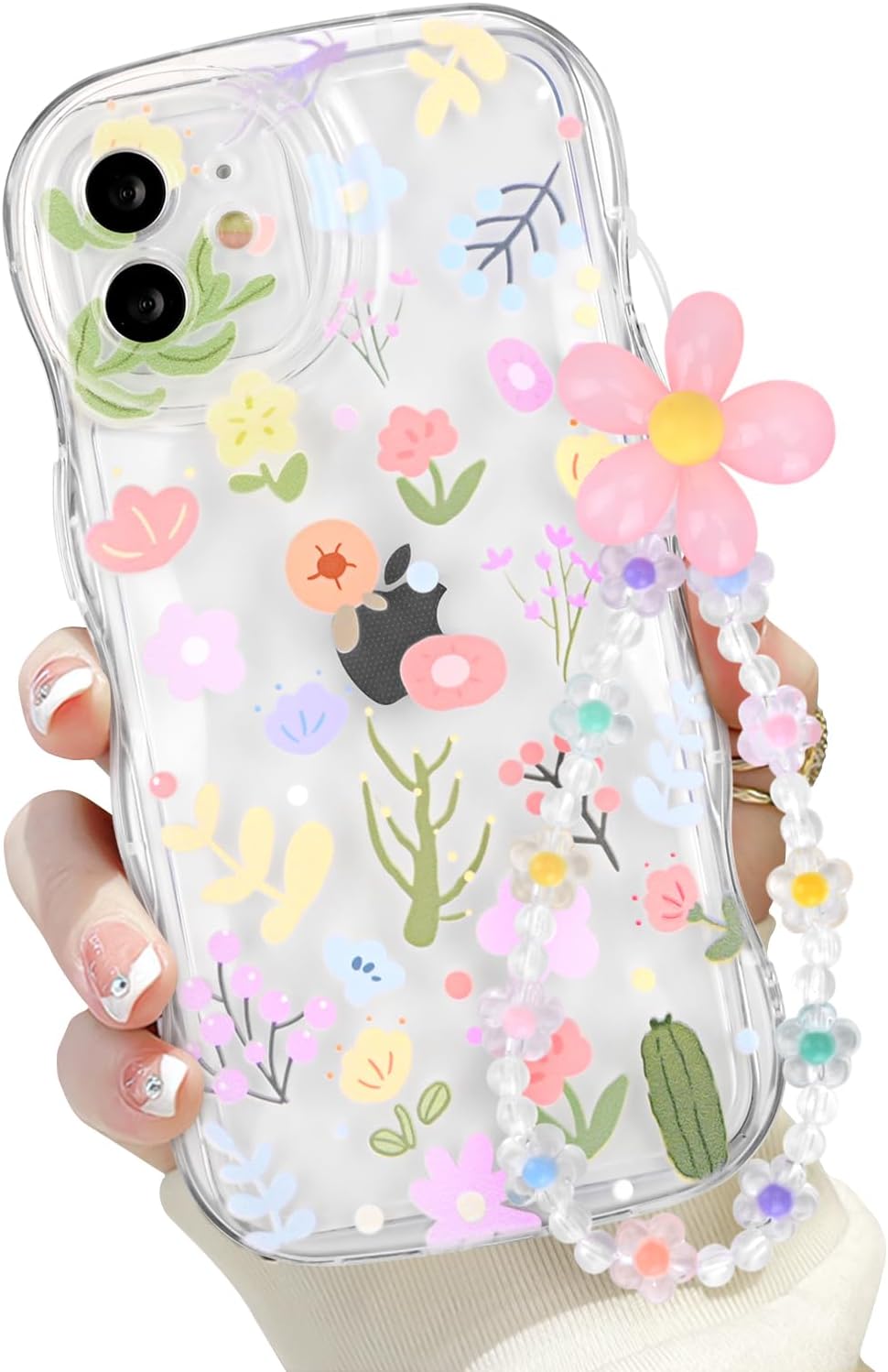 Detalle de Newseego Clear iPhone 12 Case for Girls & Women with Floral Design