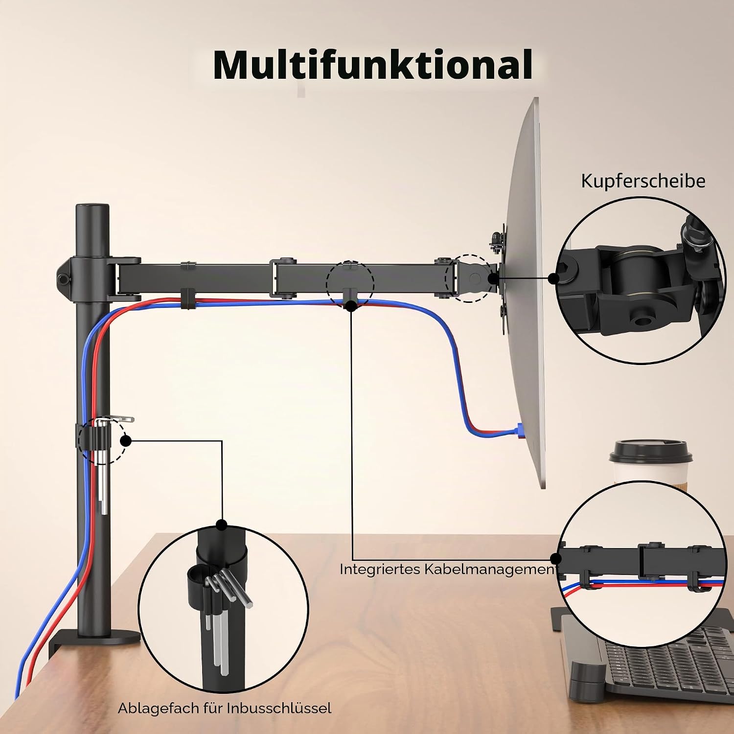 Thumbnail 5 de BONTEC Monitorhalterung 13â32 Zoll, VESA 75/100, Schwarz đ„