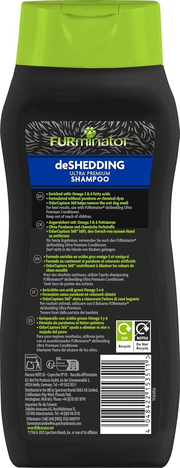 Detalle 2 de FURminator deShedding Hunde-Shampoo – Premium Shampoo für Hunde, 473 ml