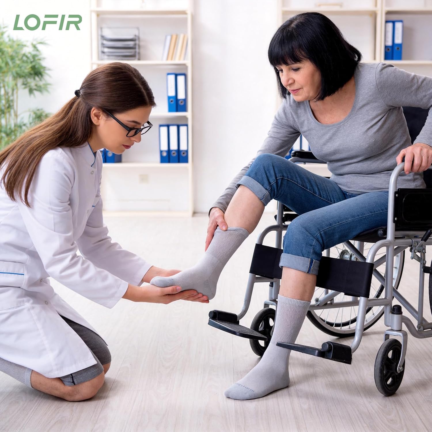 Thumbnail 2 de LOFIR Chaussettes Diabétiques sans couture Extra Larges 39-50 – Bambou, Sans Élastique et Antidéformation