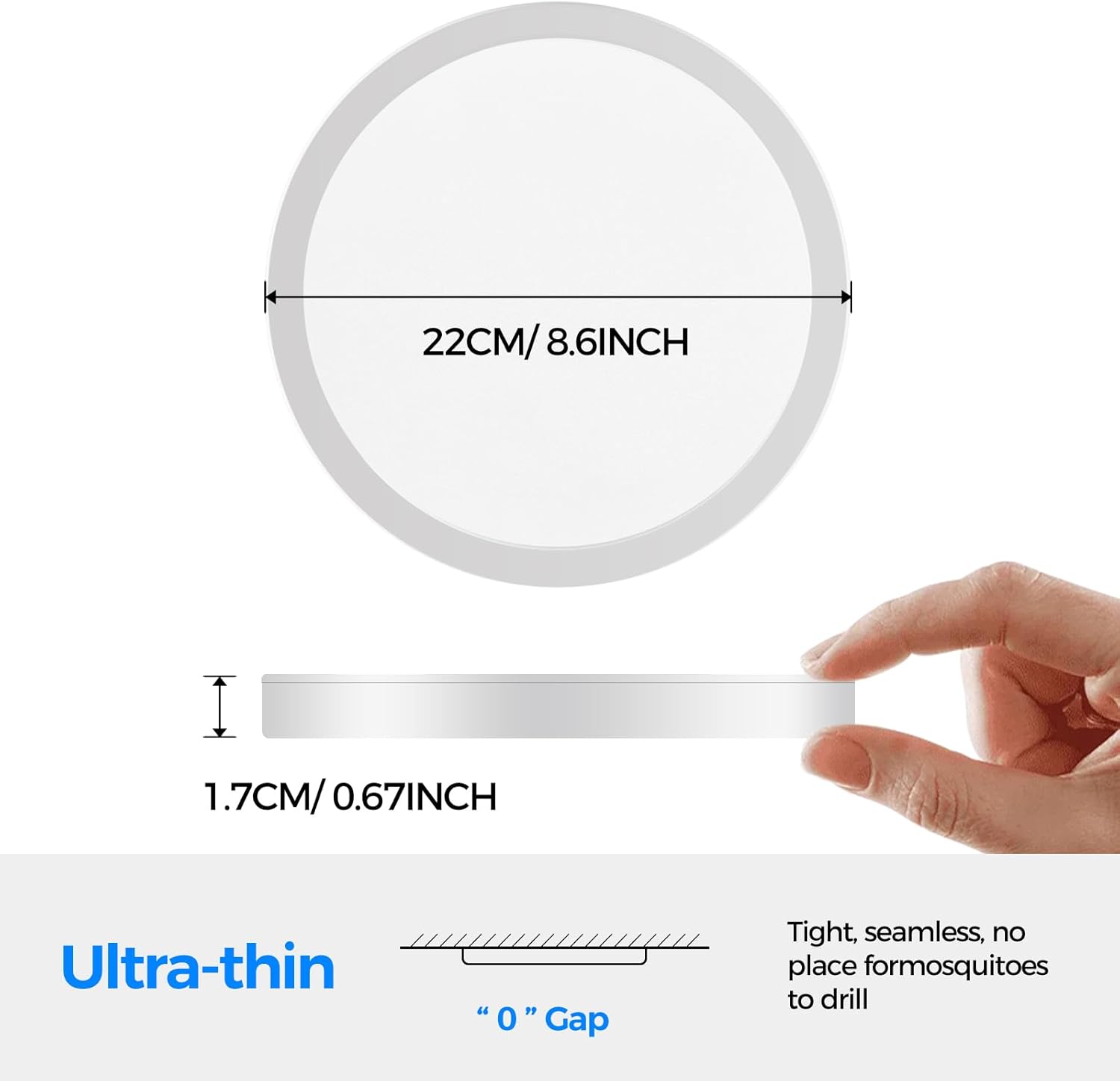 Thumbnail 4 de Peasur 18W LED Bathroom Ceiling Light 22cm