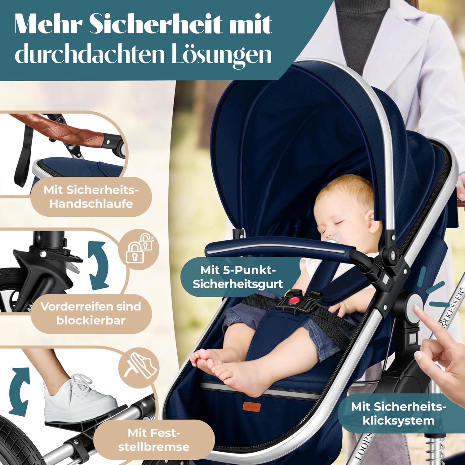 Thumbnail 3 de KESSER Loops 4 in 1 Kinderwagen Komplett-Set