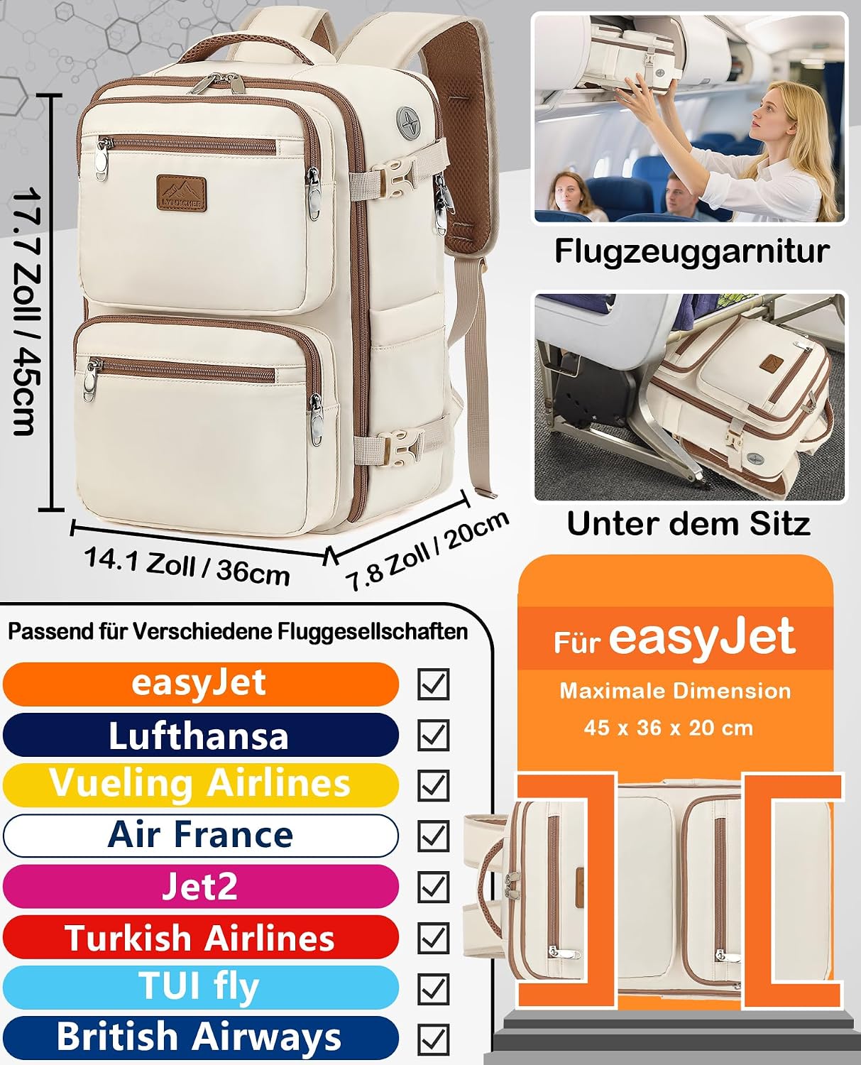 Detalle 2 de LYNXCHER Rucksack 30L Handgepäck