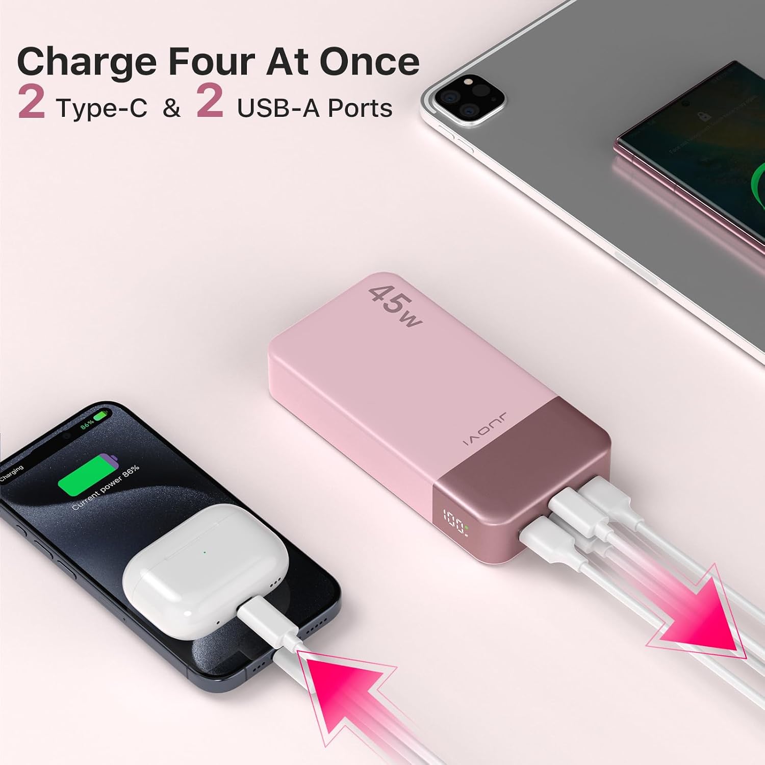 Detalle 2 de JUOVI Power Bank 20000mAh 45W per iPhone 15