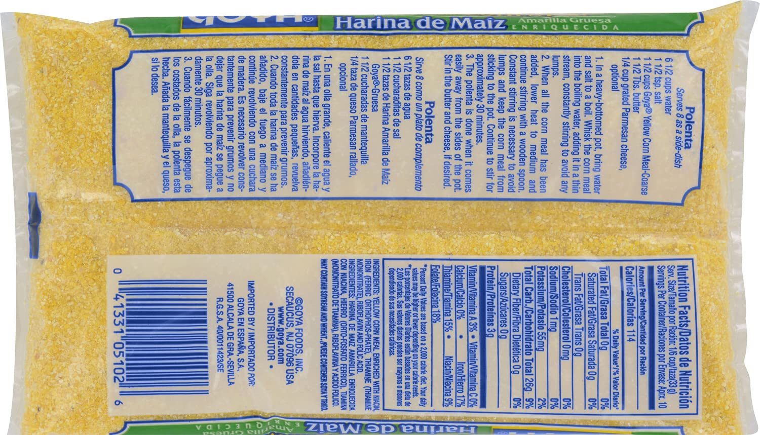 Detalle de Goya Foods Coarse Yellow Corn Meal, 12-Ounce Bags, Pack of 24