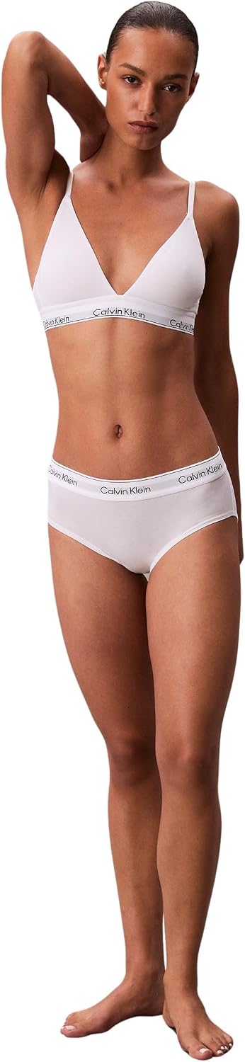 Detalle de Calvin Klein Donna Reggiseno a Triangolo Lightly Lined con Fascia Logo