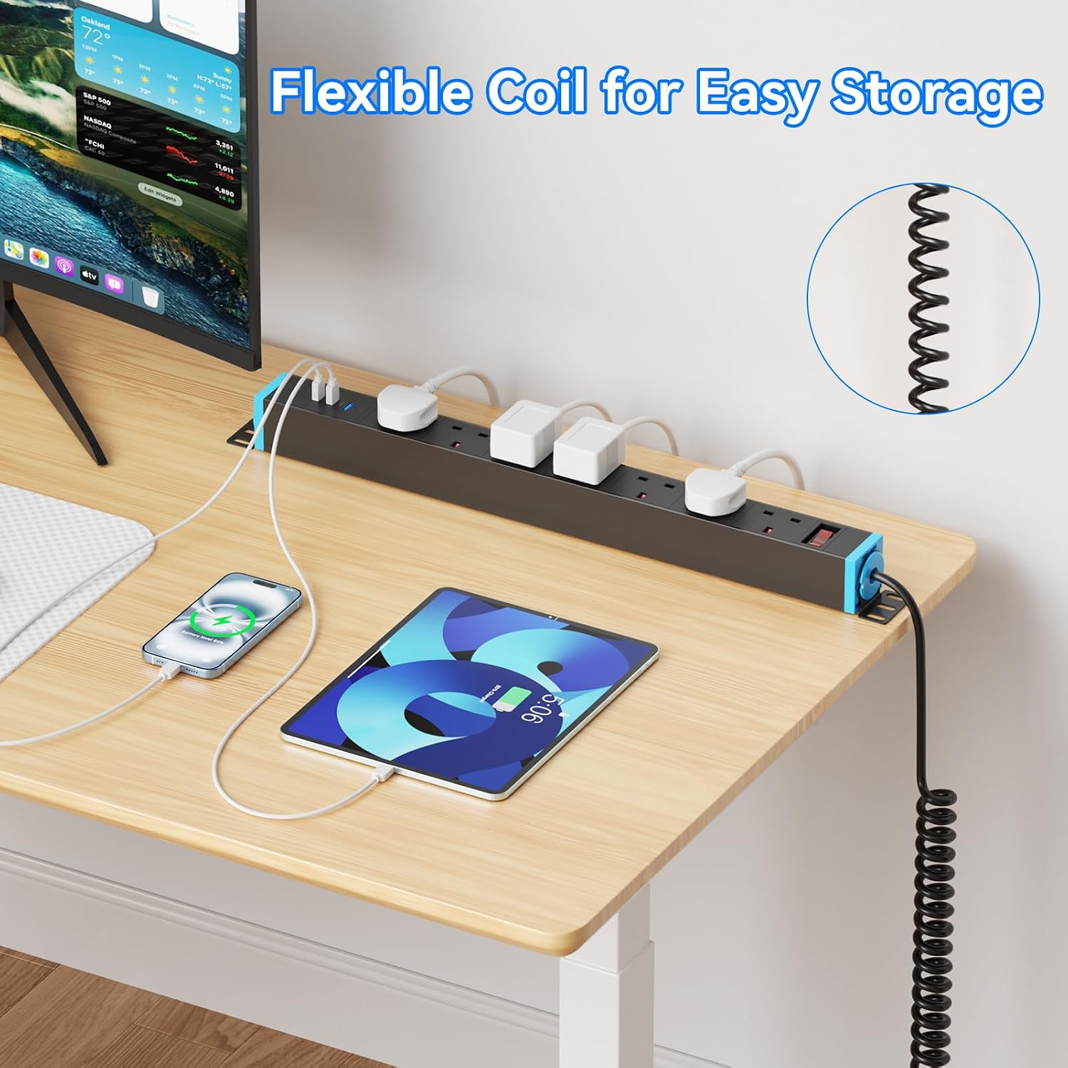 Detalle 2 de Sewingvr 7-Way Extension Lead with Surge Protection & USB (Wall Mountable)