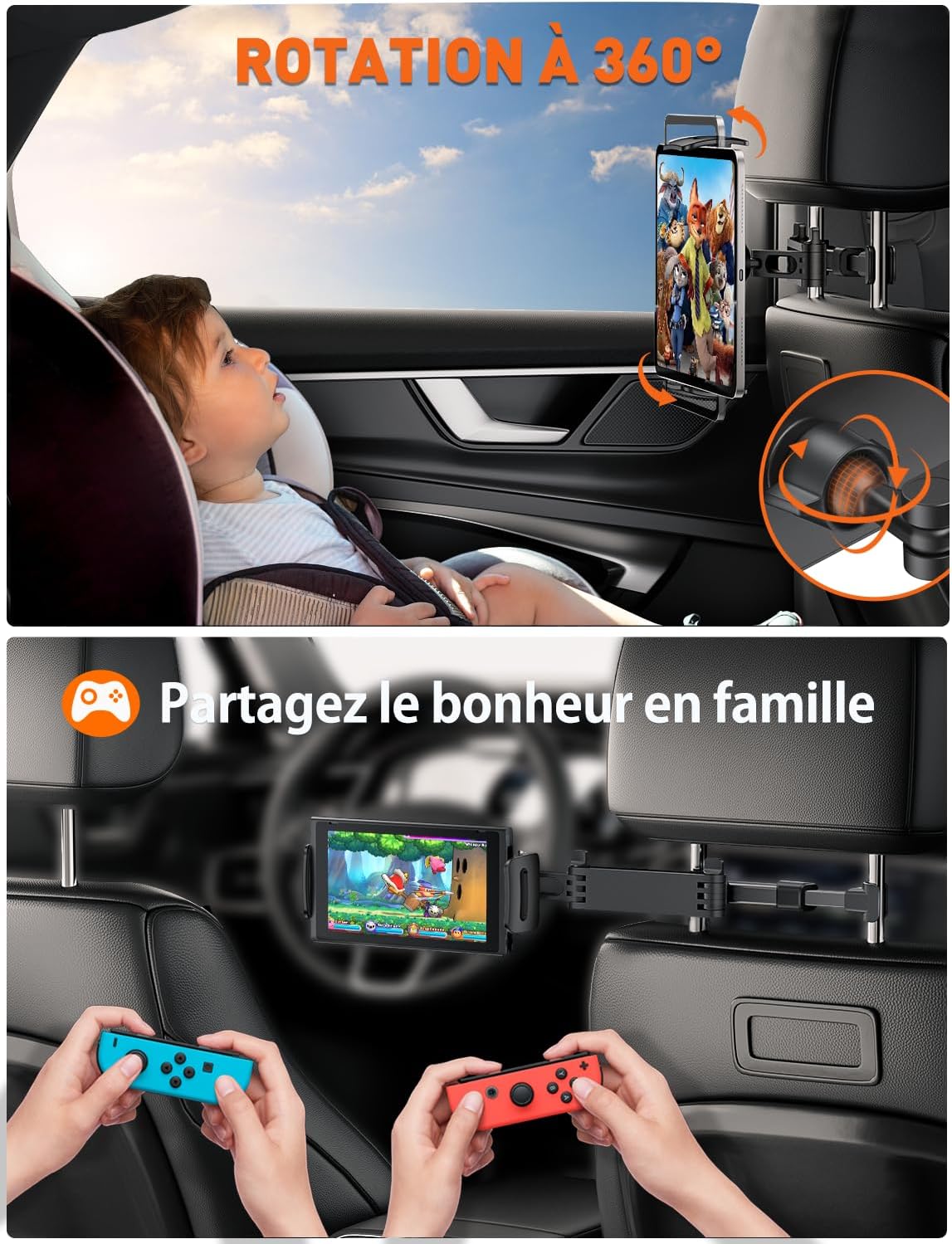 Thumbnail 4 de TRYONE Support Tablette Voiture extensible