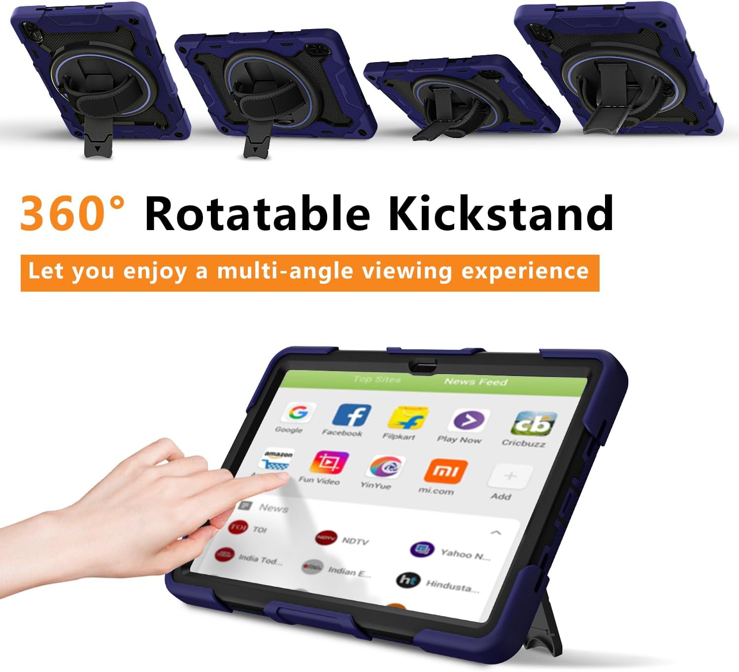 Thumbnail 2 de ROSROME for Honor Pad X8a 11 inch (2024) Case with HD screen protector – Navy Blue