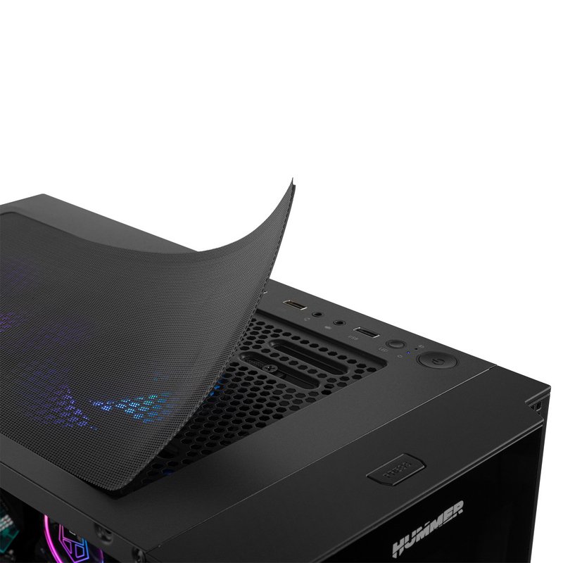Detalle de Nox Hummer Horus ARGB caja E-ATX con cristal templado