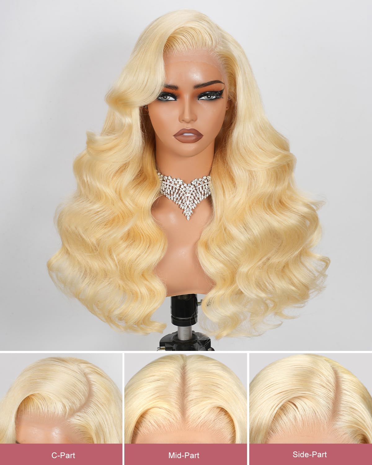 Thumbnail 1 de ALIDIDI MINI KNOTS 613 13x6 Lace Front Wig Human Hair 200 Density Blonde 26 Inch Body Wave