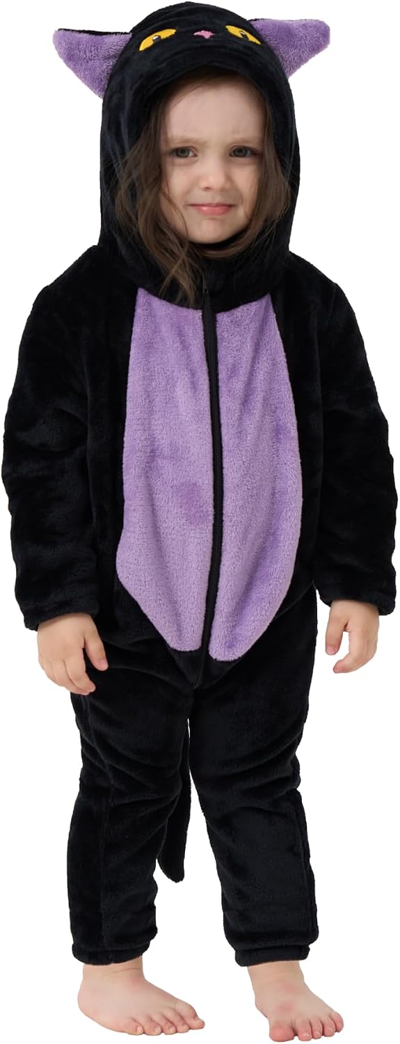 Detalle de LONULAIN Unisex Baby Animal Costume Pajamas, Flannel Hooded Romper