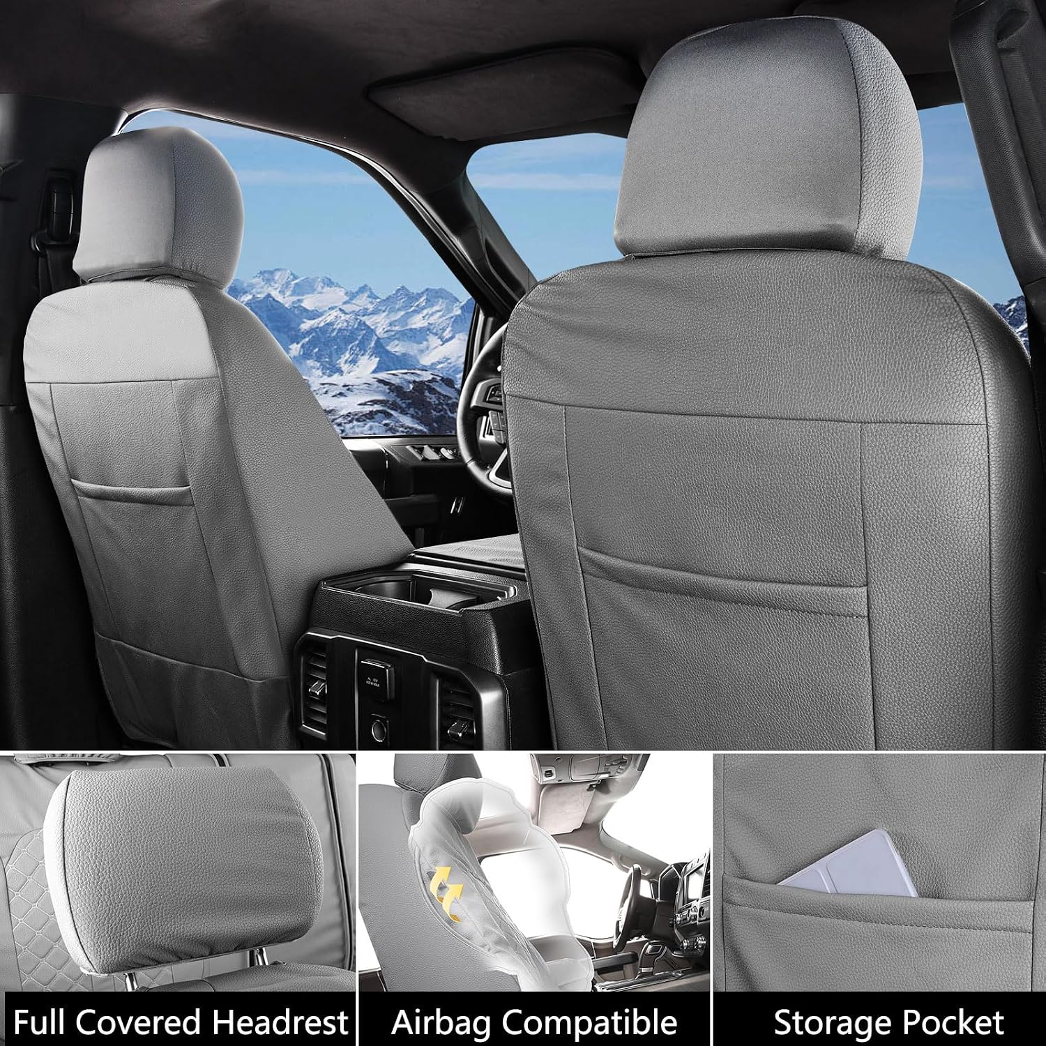 Detalle 1 de Truckiipa Ram Front Seat Covers, Gray