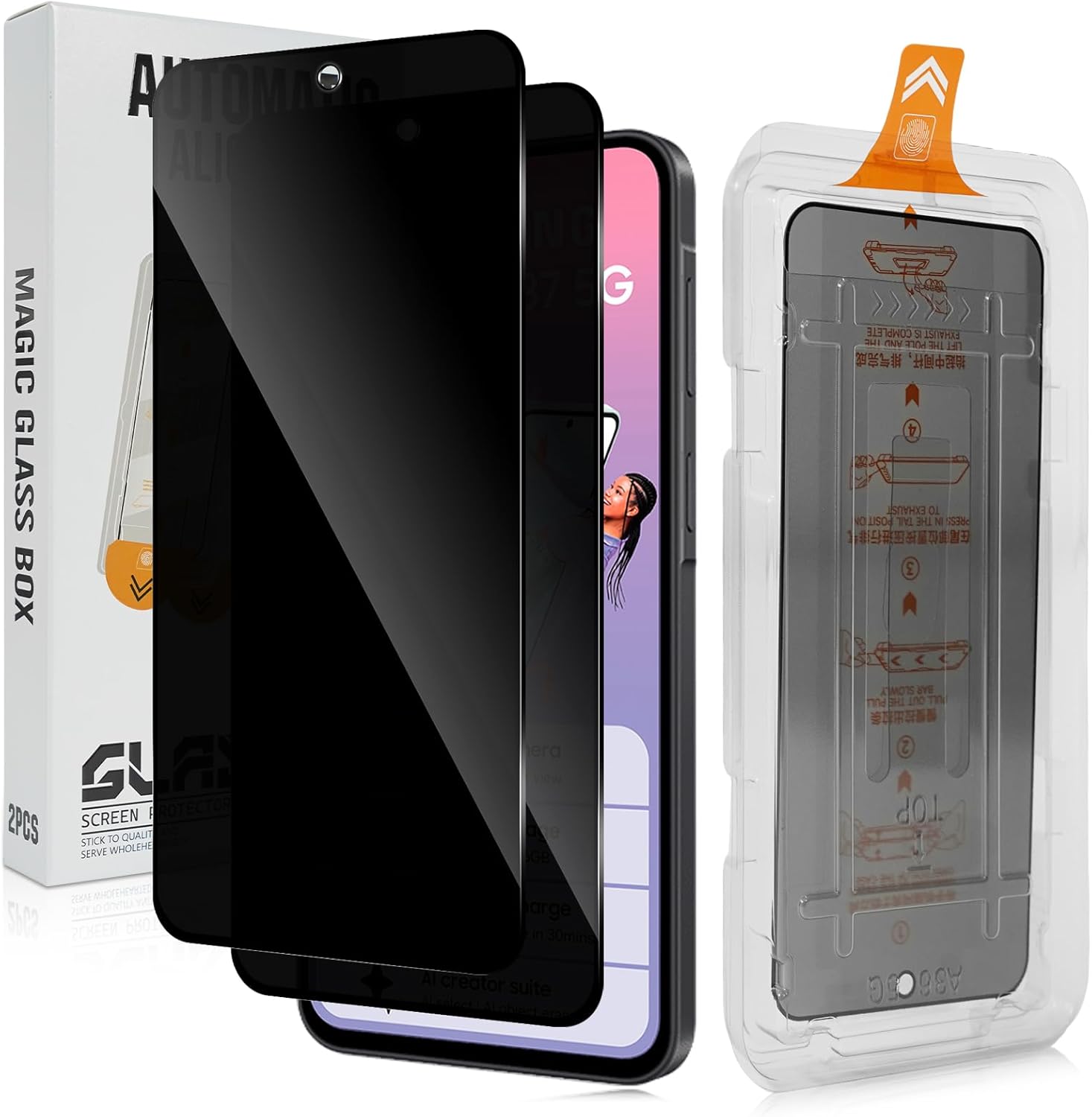 Detalle de LiiLaa Sichtschutzfolie für Samsung Galaxy A37 5G – 2 Stück, Anti-Spy, Full Screen
