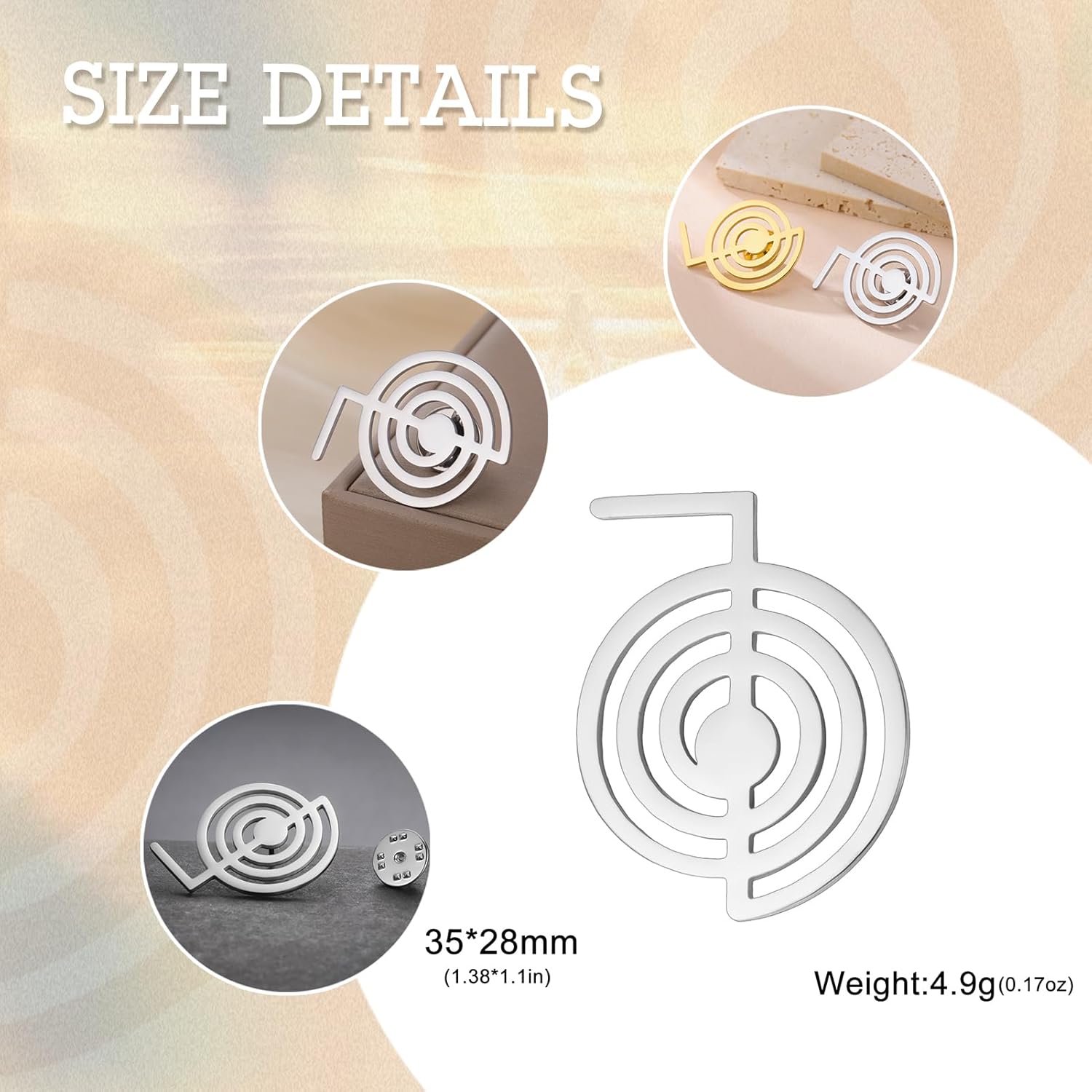 Thumbnail 4 de Dreamtimes Cho Ku Rei Reiki Brosche als Pin aus Edelstahl – spiritueller Symbol-Anhänger für Meditation & Energiearbeit