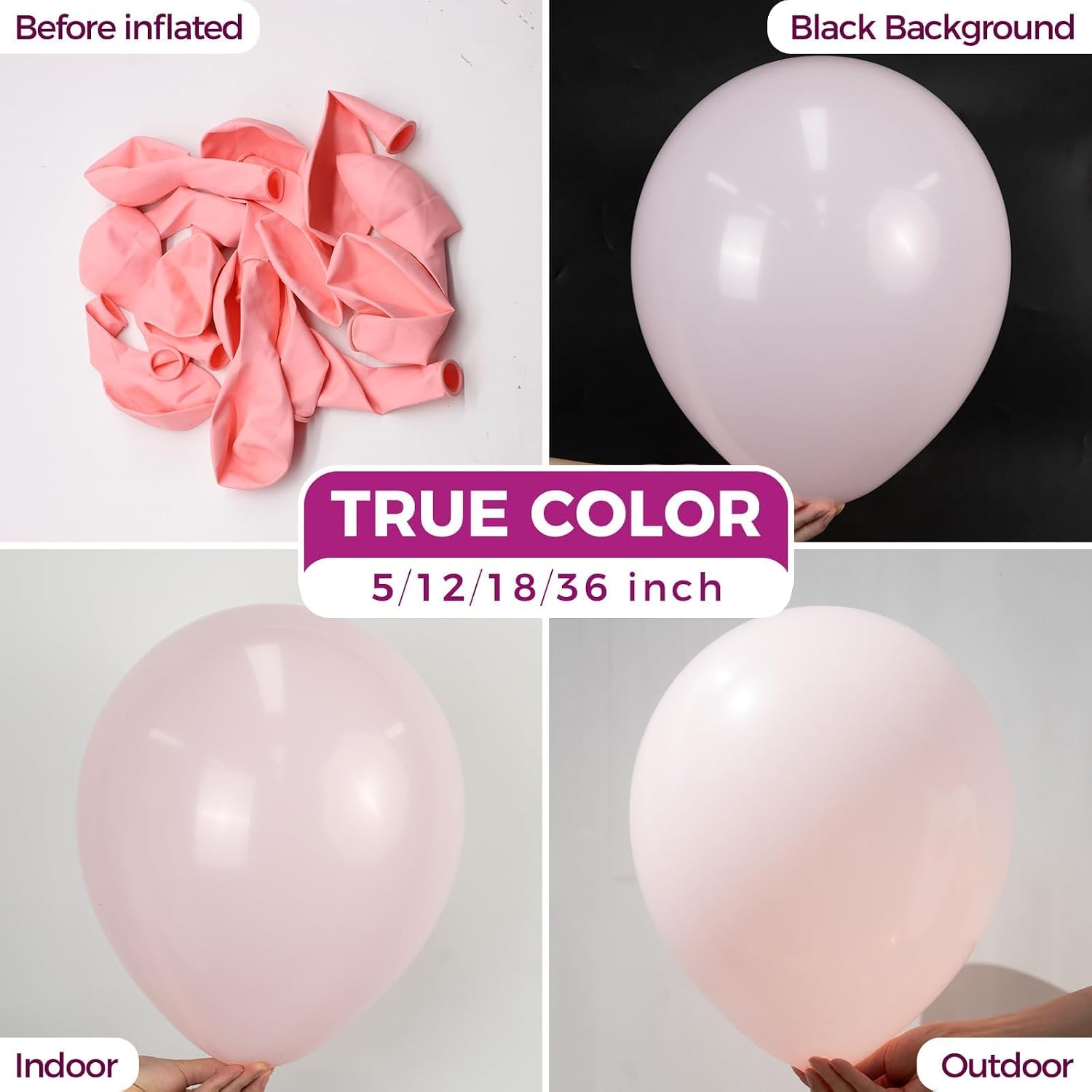 Detalle 2 de Bezente Pastel Pink 100 Pack Party Balloons 🎈